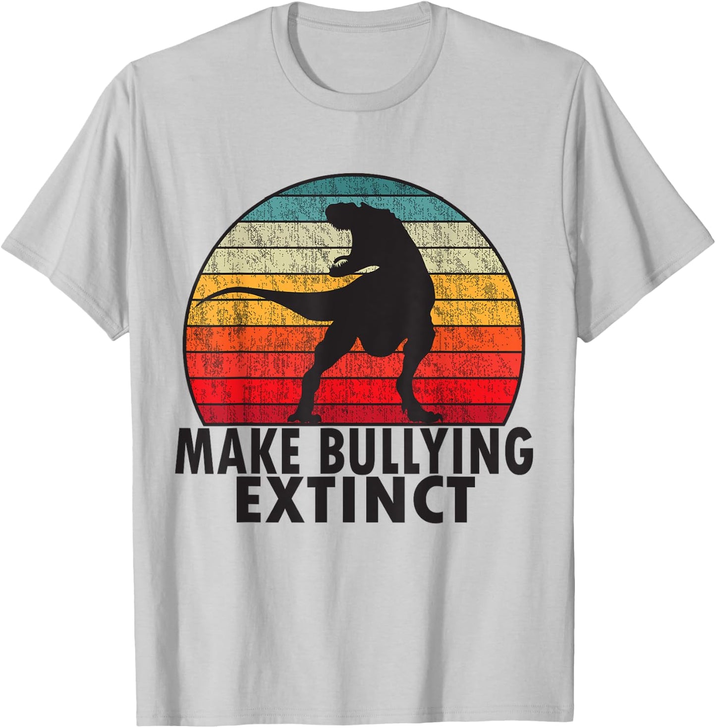 Make Bullying Extinct We Wear Orange For Unity Day Dinosaur T-Shirt - T-Shirt | Ash