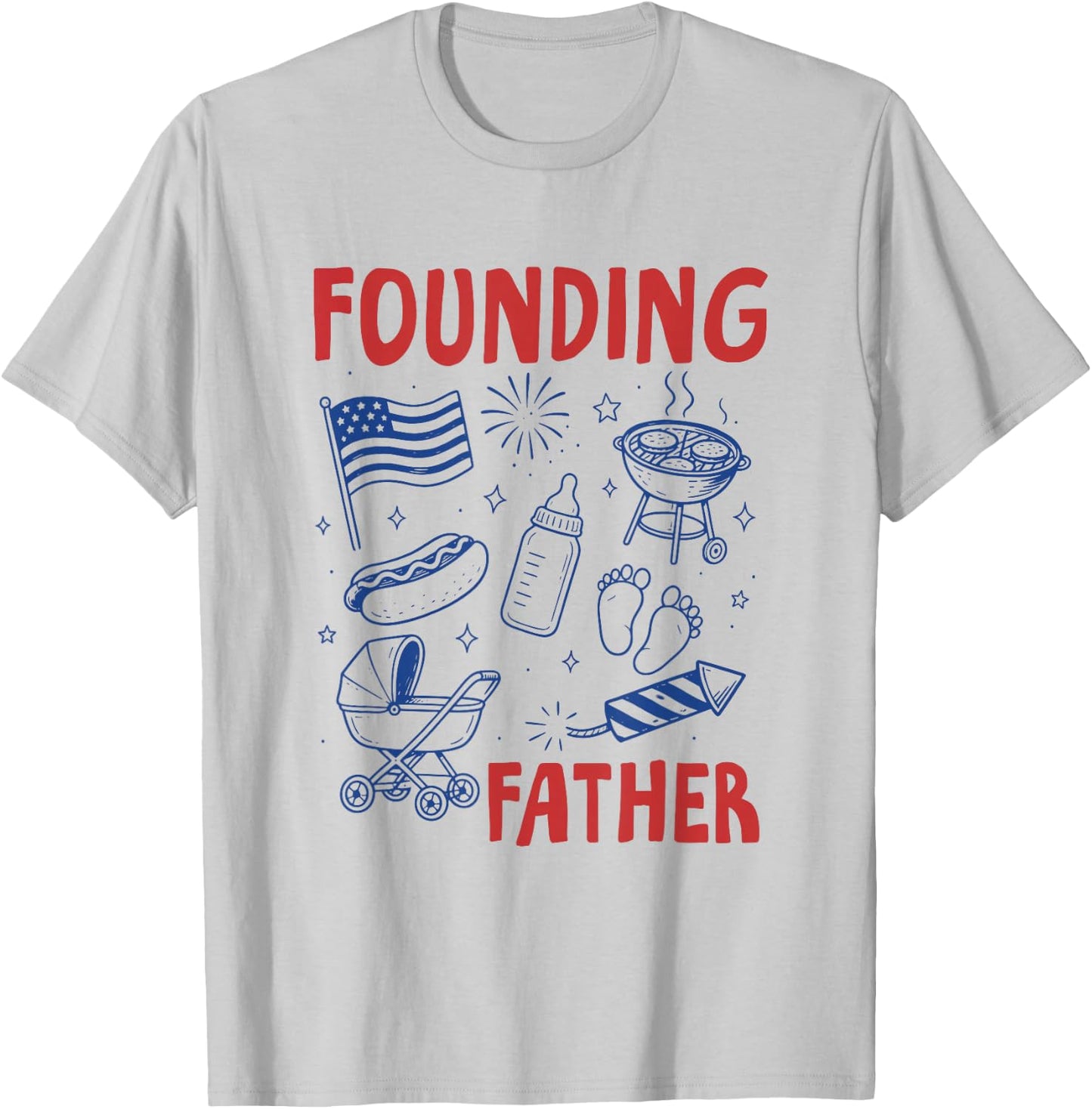an All American Baby Pregnancy Announcement 4th of July T-Shirt - T-Shirt | Ash
