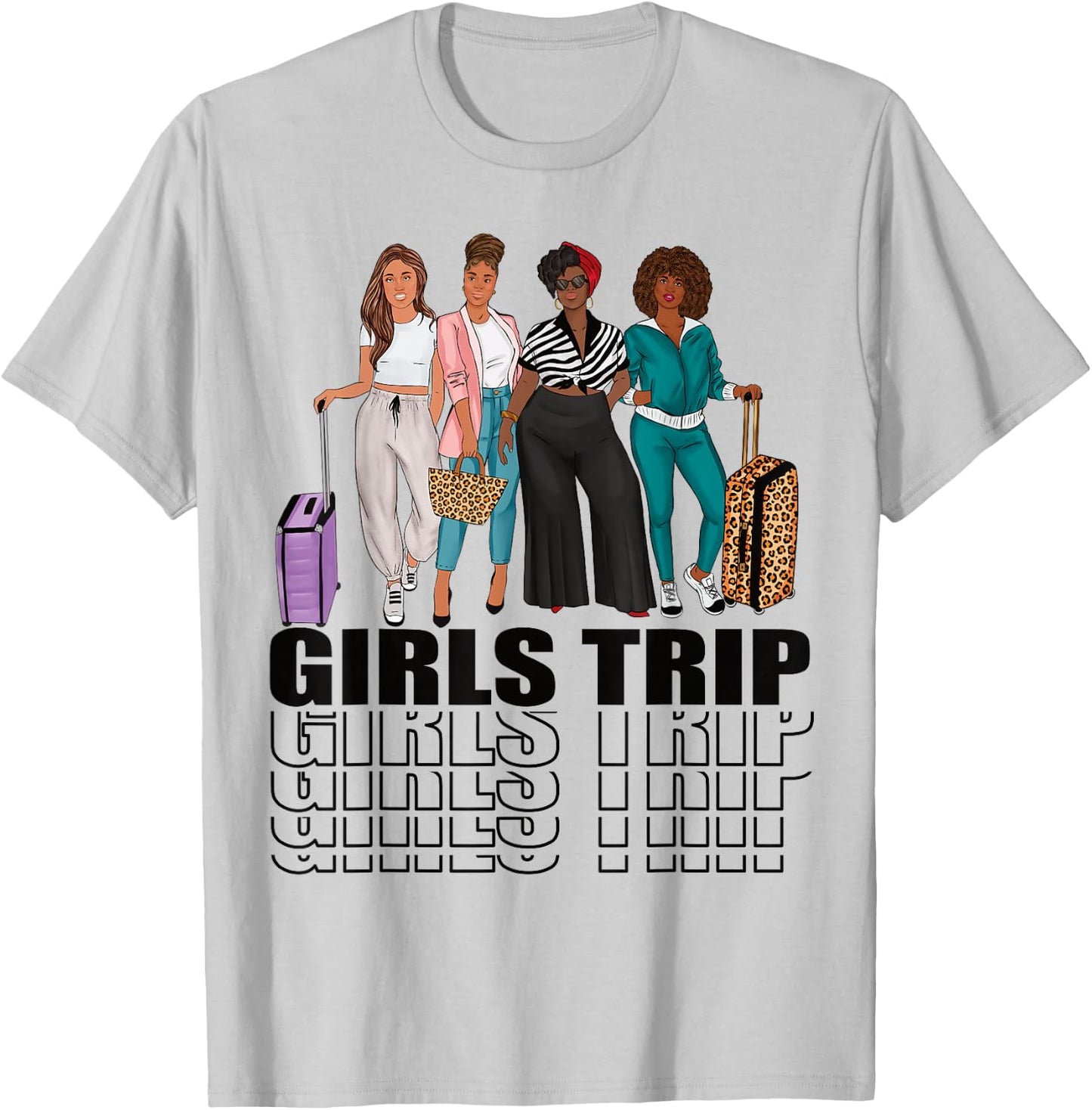 Girls Trip for Melanin Afro Black Vacation Women T-Shirt - T-Shirt | Ash