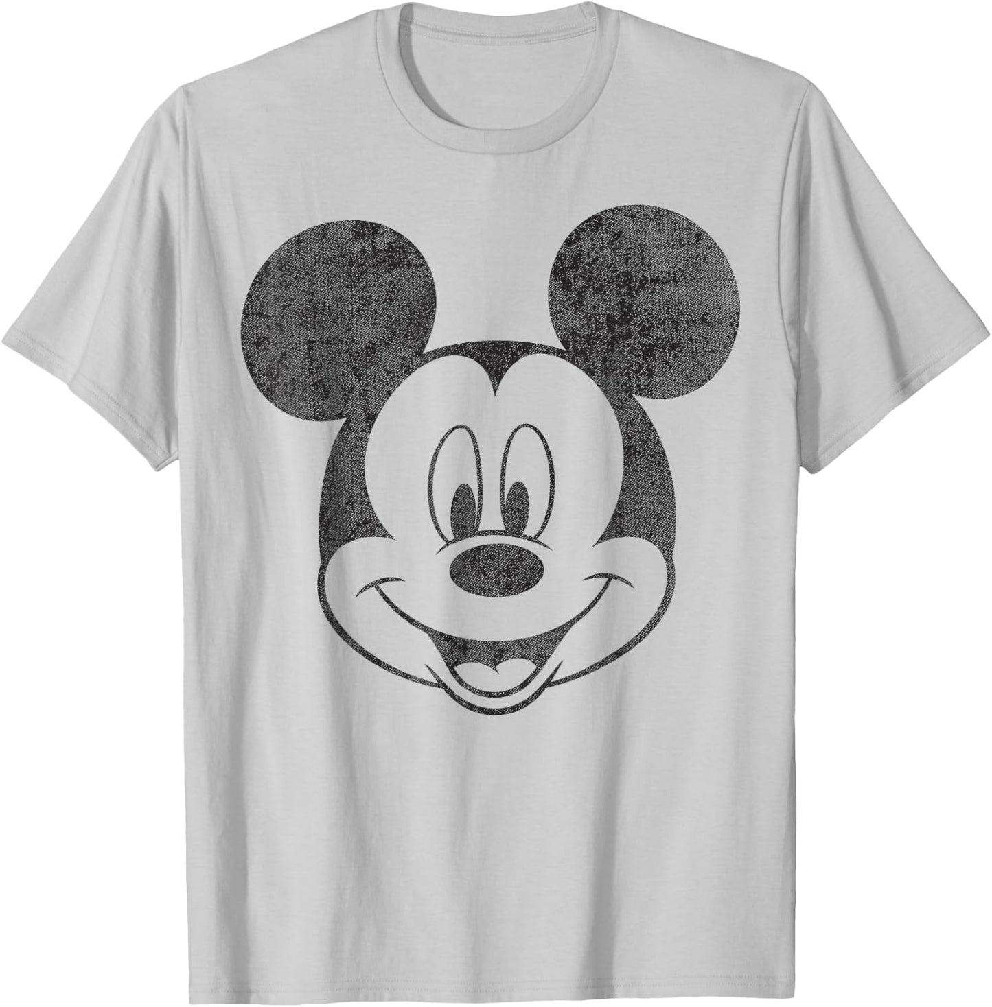 Disney Mickey and Friends Mickey Mouse Simple Big Face T-Shirt - T-Shirt | Ash