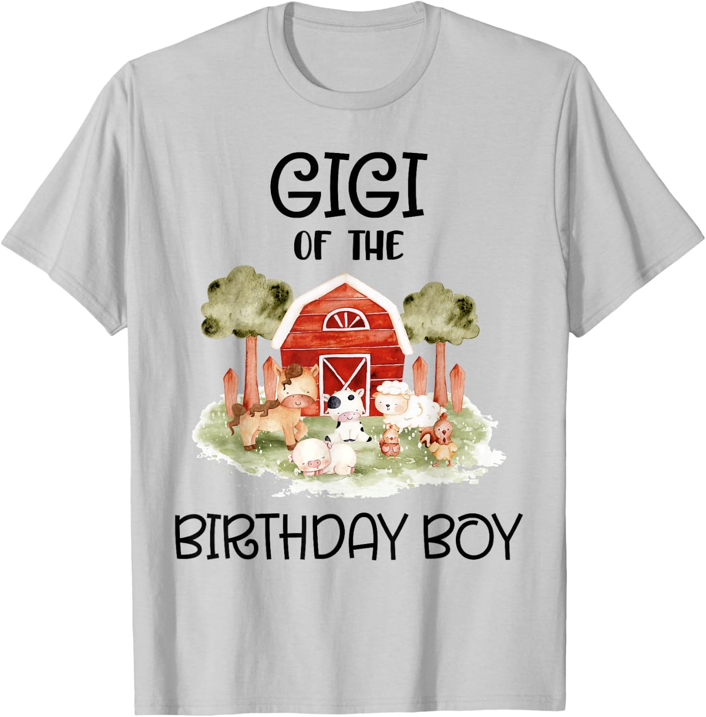 Gigi of The Birthday for Boy Barnyard Farm Animals Party T-Shirt - T-Shirt | Ash