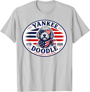 Yankee Doodle Dog 4th of July T-Shirt - T-Shirt | Ash