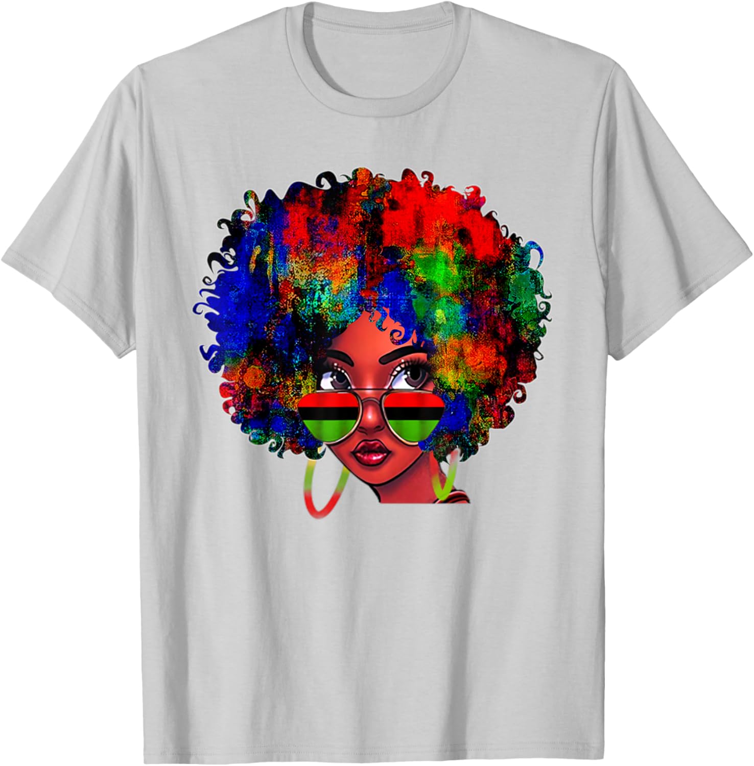 Black Queen Afro Beauty Melanin Black History Pride Art T-Shirt - T-Shirt | Ash