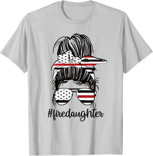 Proud Firefighter Daughter Of A Fireman Daughter T-Shirt - T-Shirt | Ash