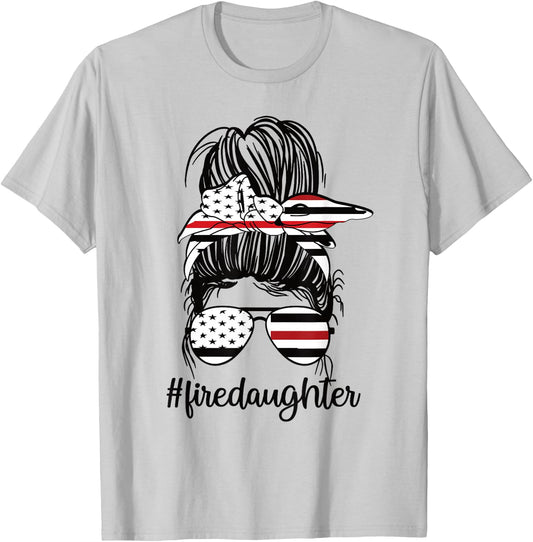 Proud Firefighter Daughter Of A Fireman Daughter T-Shirt - T-Shirt | Ash