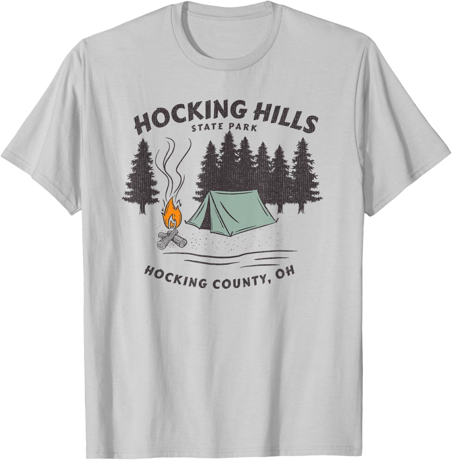 Retro Hocking Hills State Park Souvenir T-Shirt - T-Shirt | Ash