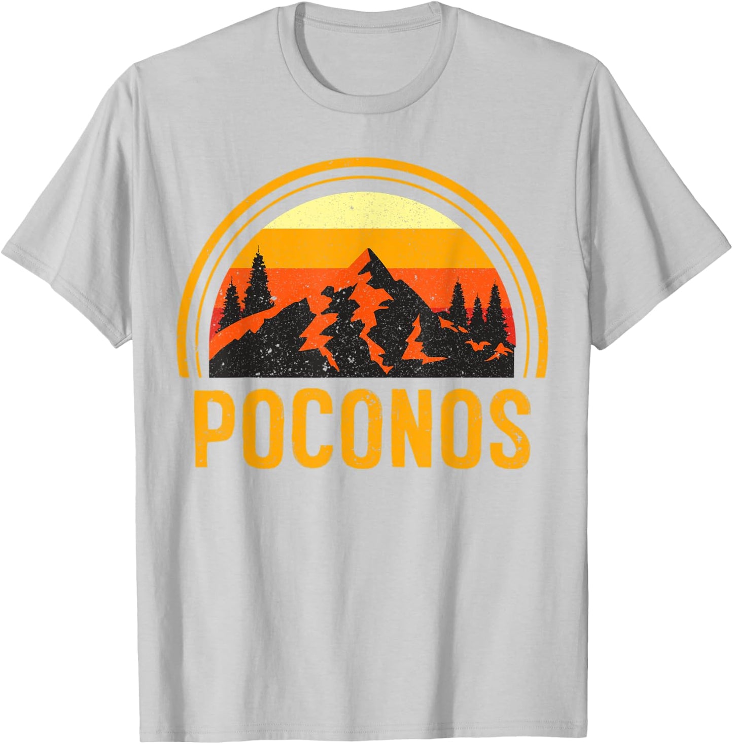 Poconos Pennsylvania PA Mountains Hiking Souvenir Vintage T-Shirt - T-Shirt | Ash