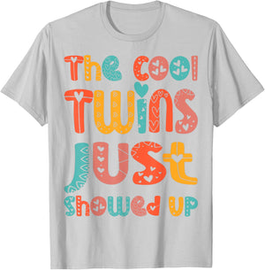 The Cool Twins Just Showed Up Funny Twin Twinning Matching T-Shirt - T-Shirt | Ash