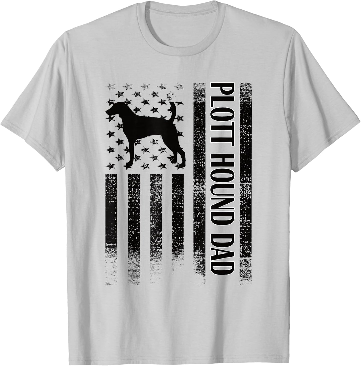 Plott Hound Dad US Flag Plott Hound Owner T-Shirt - T-Shirt | Ash
