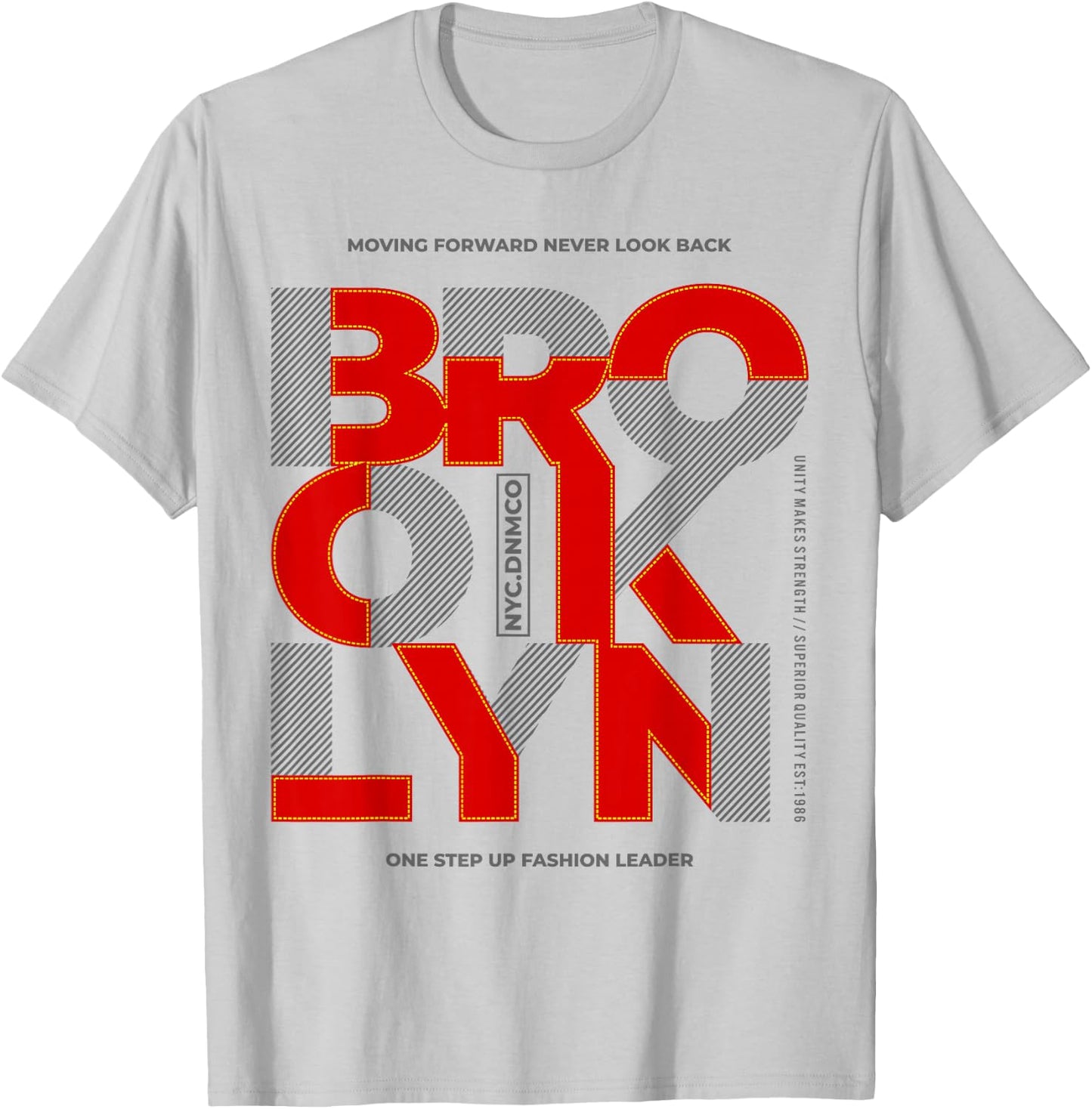Brooklyn Moving Forward Never Look Back T-Shirt - T-Shirt | Ash