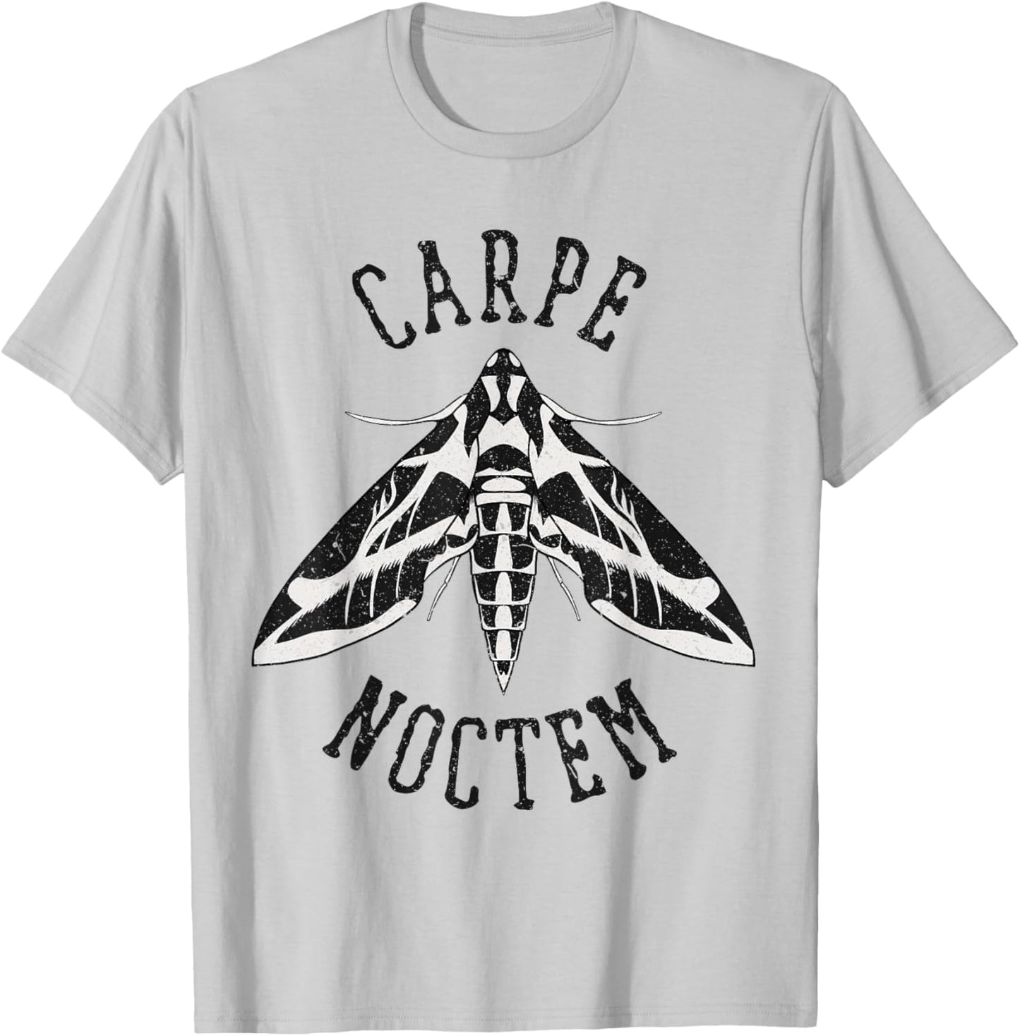 Carpe Noctem (Seize the Night) Moth T-Shirt - T-Shirt | Ash