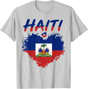 Haiti Haitian Flag Pride Men Women Kids T-Shirt - T-Shirt | Ash