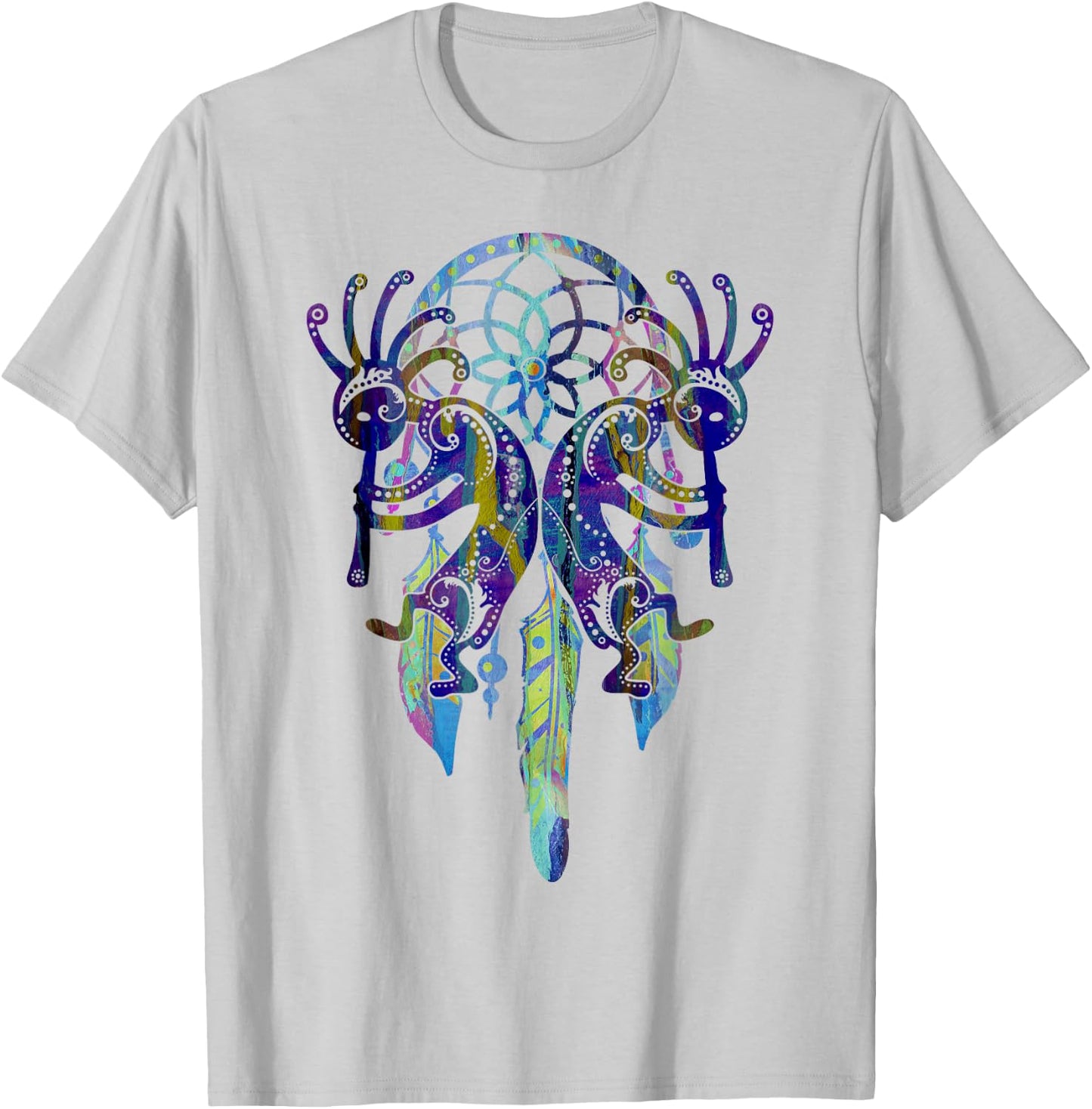 Kokopelli Dreamcatcher Watercolor Painting 1 - Fan Fun T-Shirt - T-Shirt | Ash