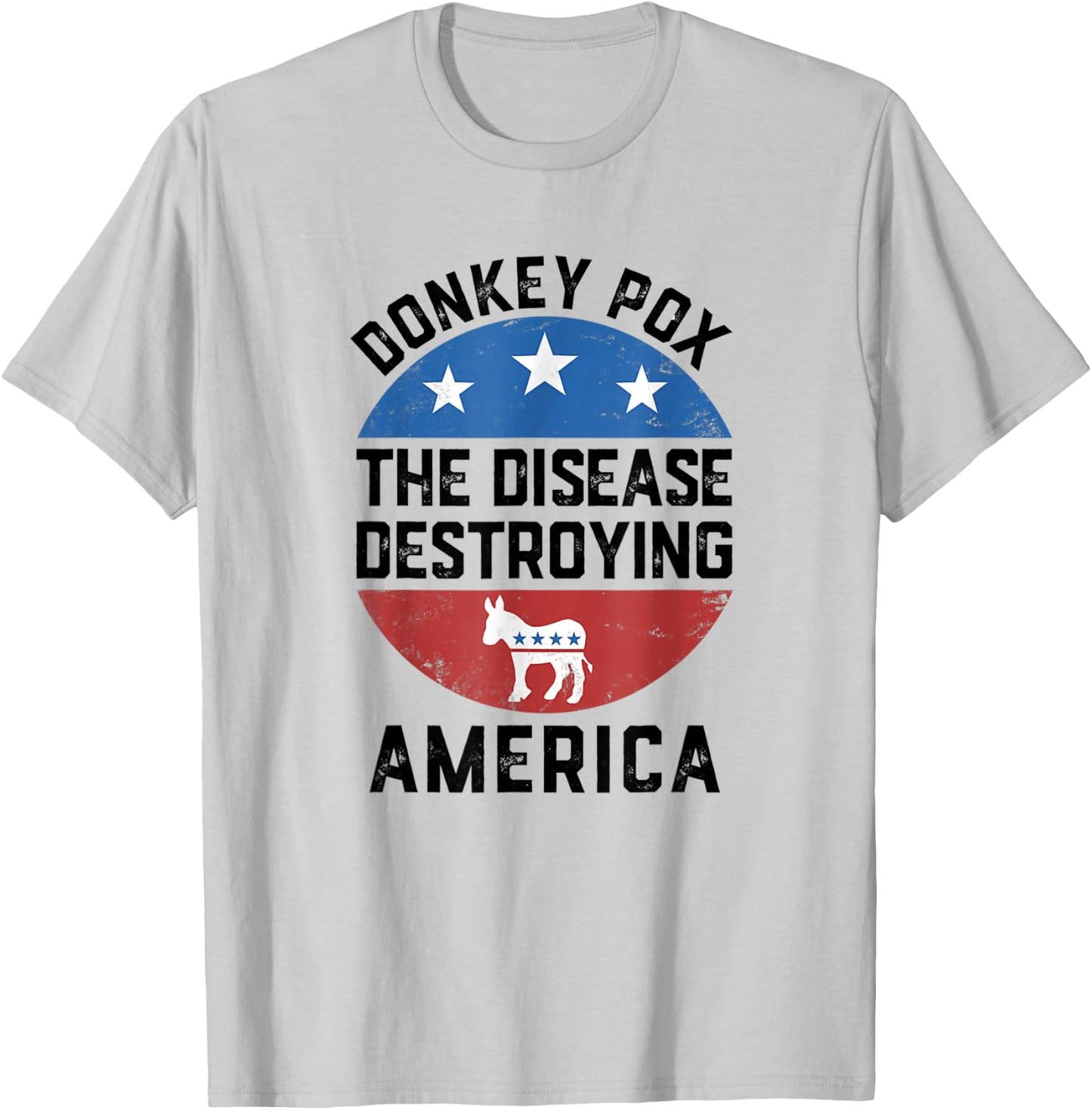 Donkey Pox The Disease Destroying America Donkeypox Back T-Shirt - T-Shirt | Ash