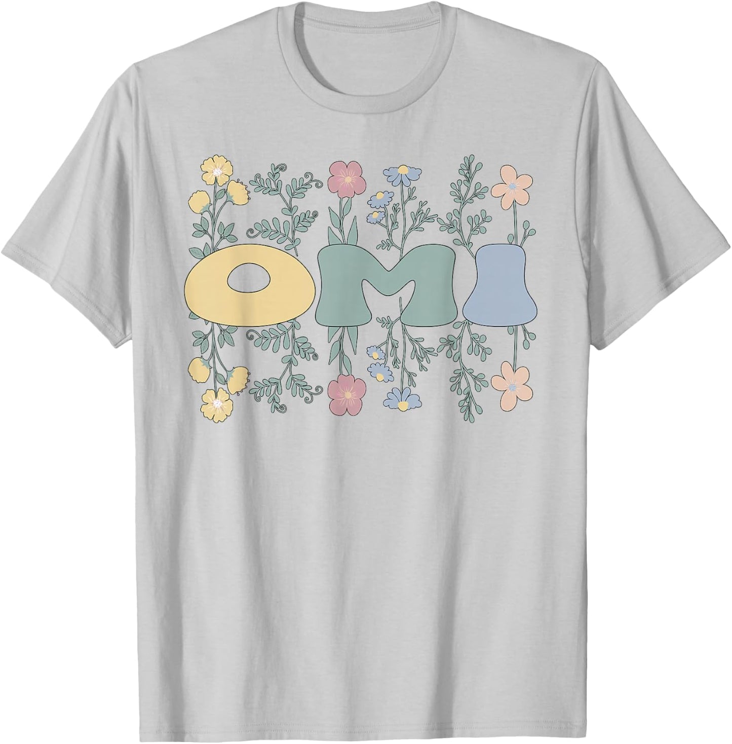 Groovy Omi Grandmother Flowers Omi Grandma T-Shirt - T-Shirt | Ash