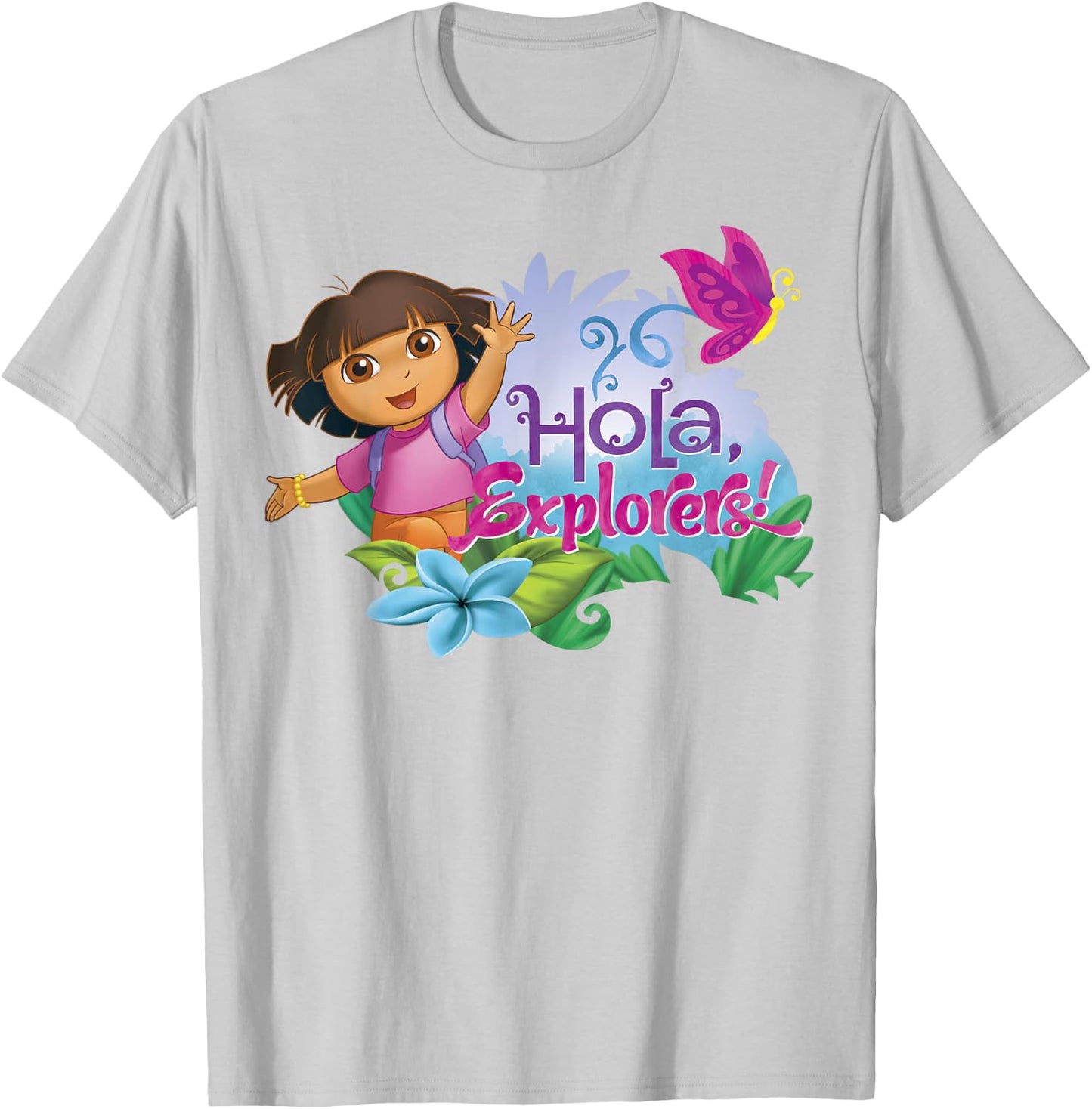 Dora The Explorer Spring Butterfly Hola T-Shirt - T-Shirt | Ash