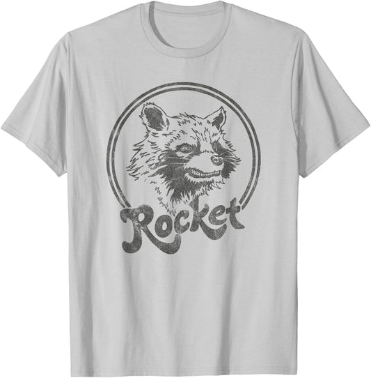 Marvel Guardians of The Galaxy Rocket Circle Portrait Small T-Shirt - T-Shirt | Ash