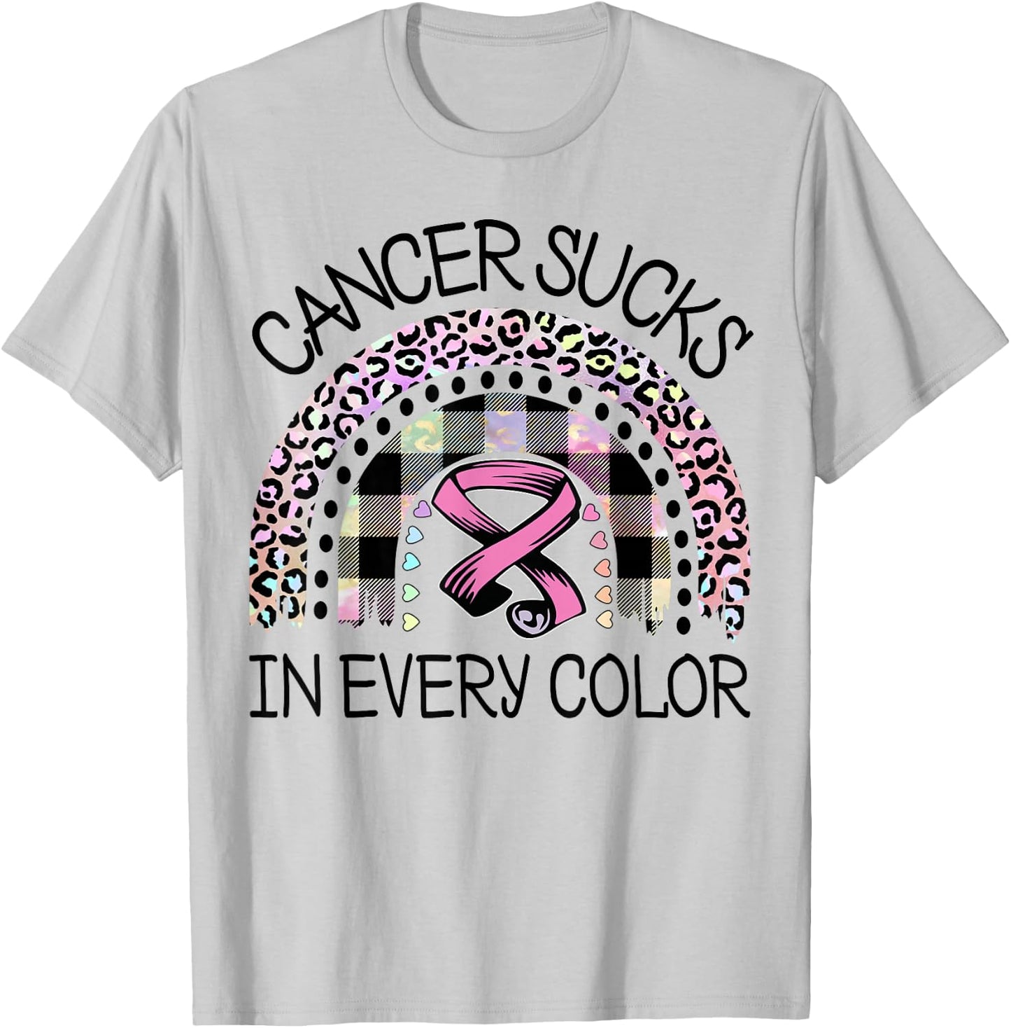 Cancer Sucks In Every Color Fighter | Fight The Cancer T-Shirt - T-Shirt | Ash
