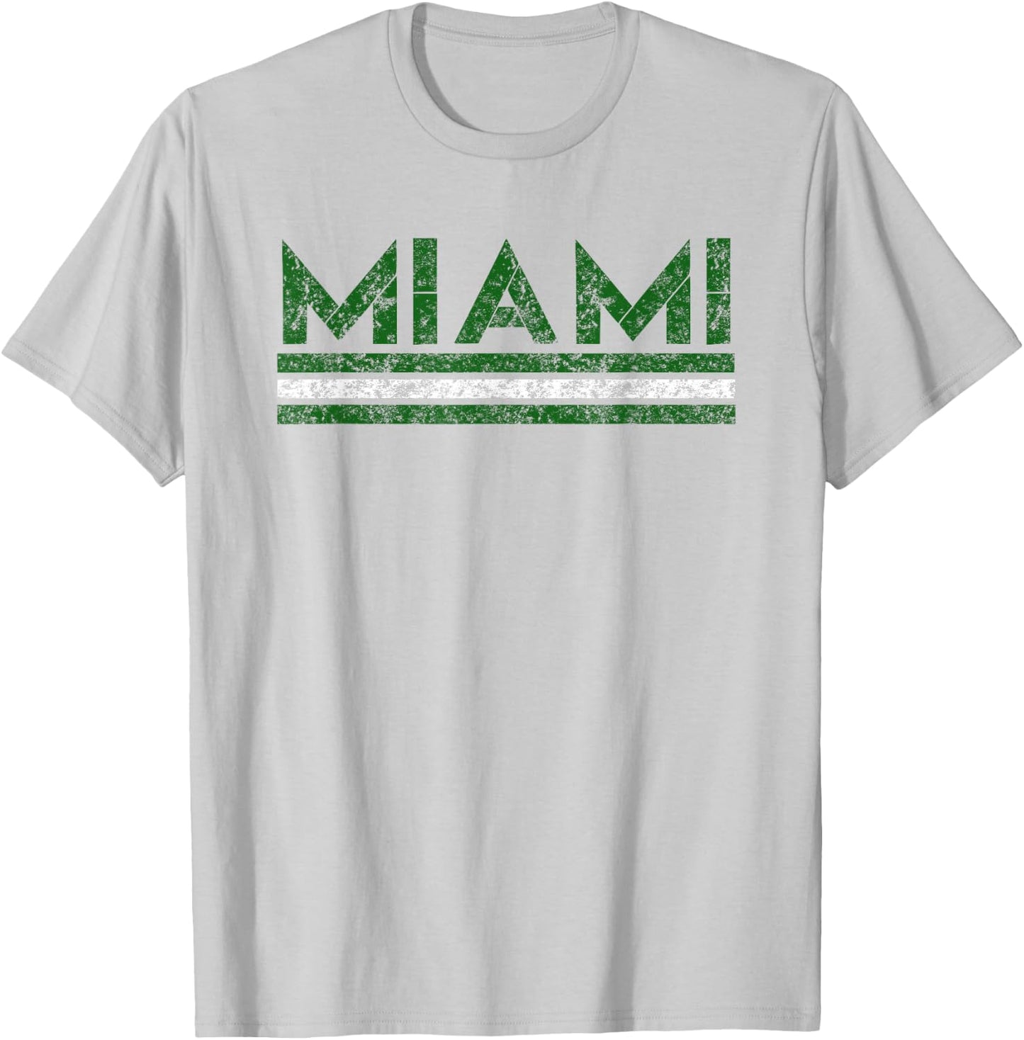 Miami Florida Retro Vintage Weathered T-Shirt - T-Shirt | Ash
