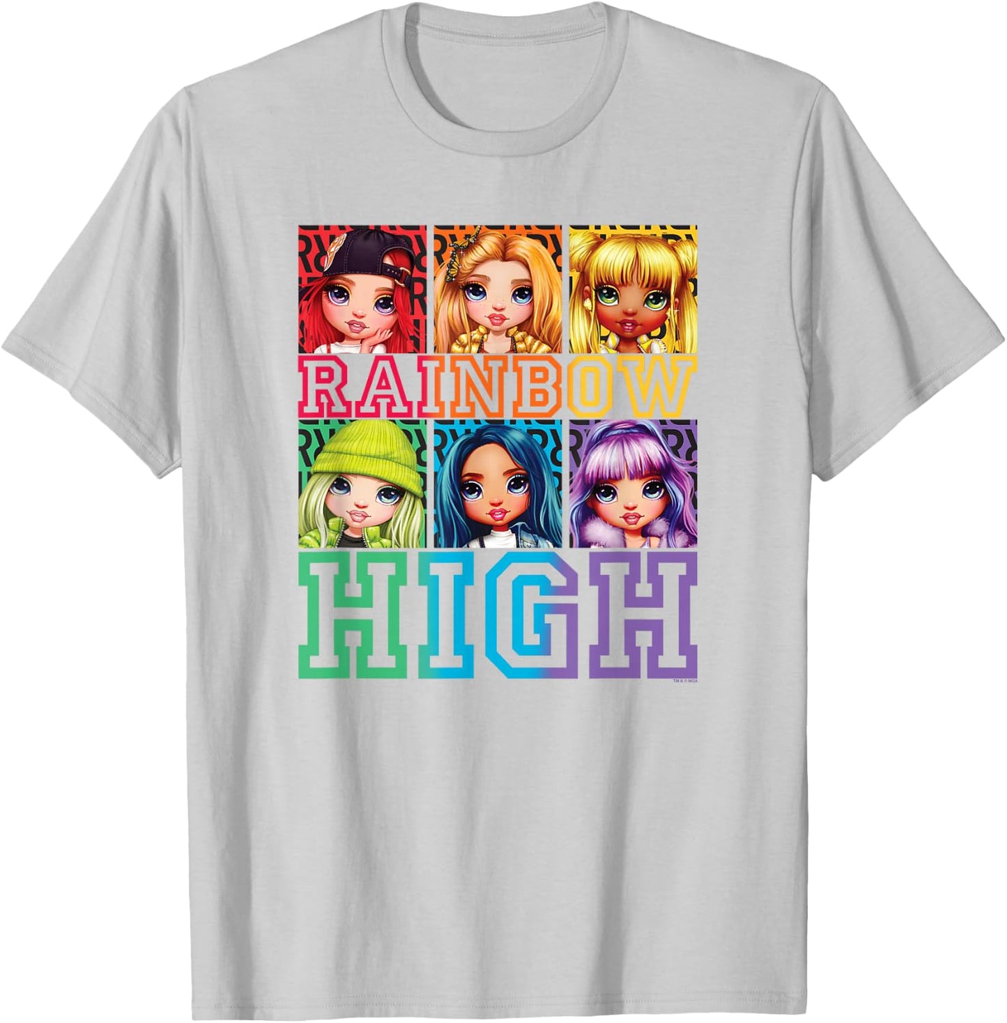 Rainbow High Group Box Up Poster Small T-Shirt - T-Shirt | Ash