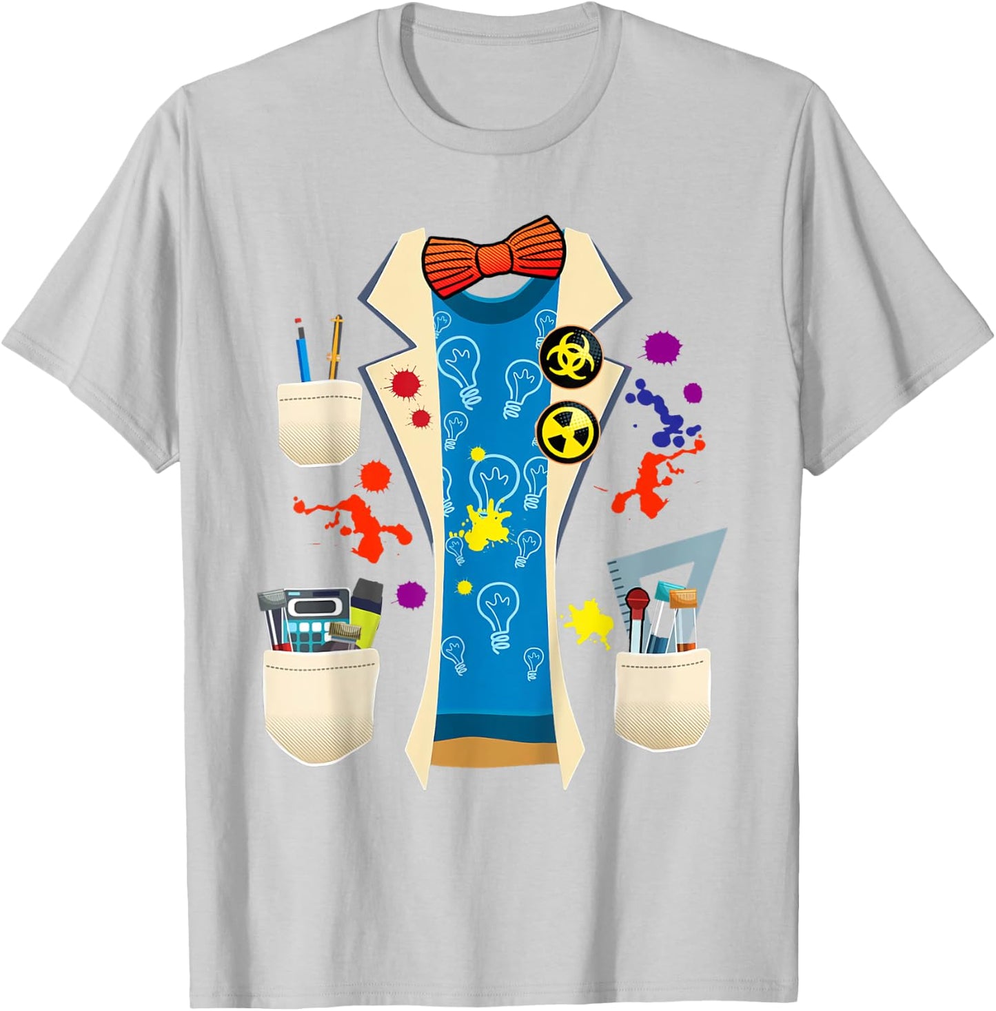 Nuclear Scientist Lab Coat Funny Nerdy Halloween Costume T-Shirt - T-Shirt | Ash