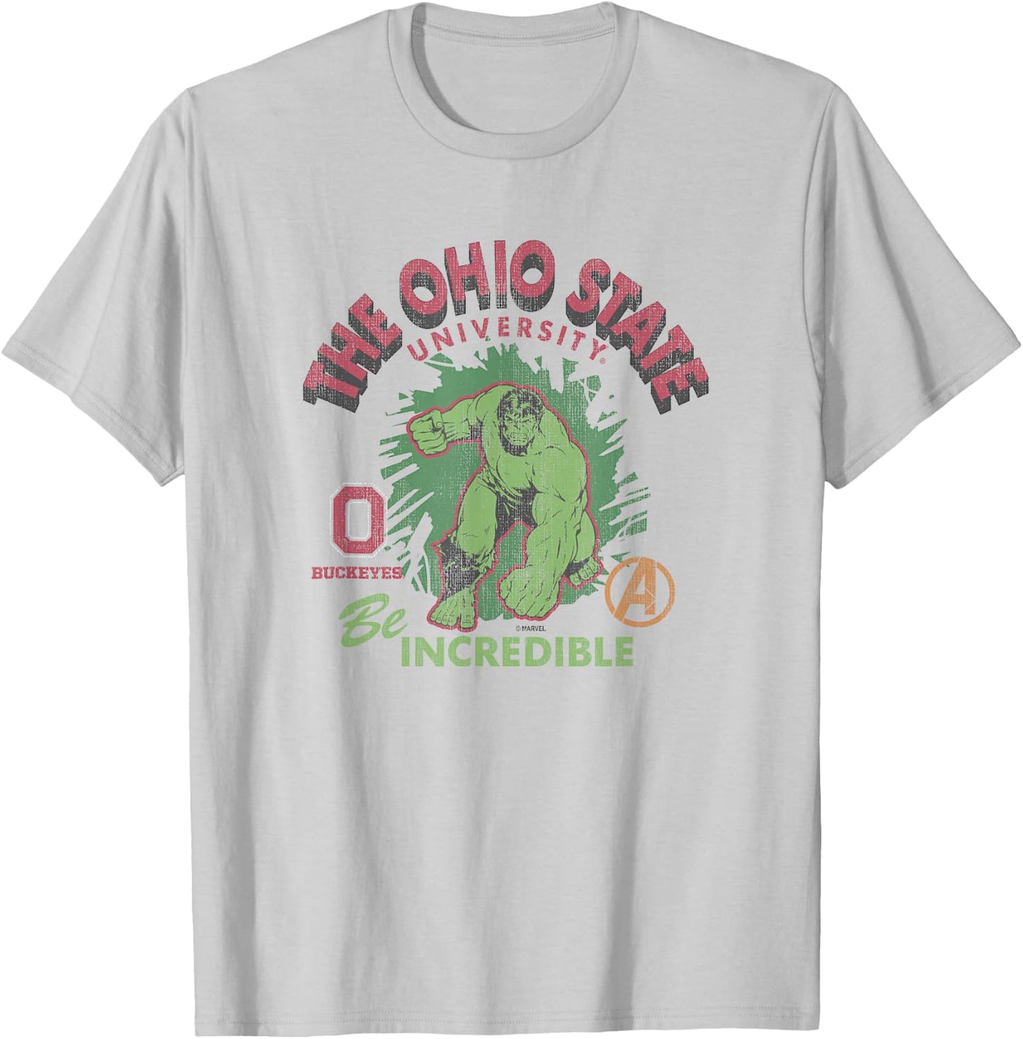 Ohio State Buckeyes Hulk Vintage Marvel Gray T-Shirt - T-Shirt | Ash