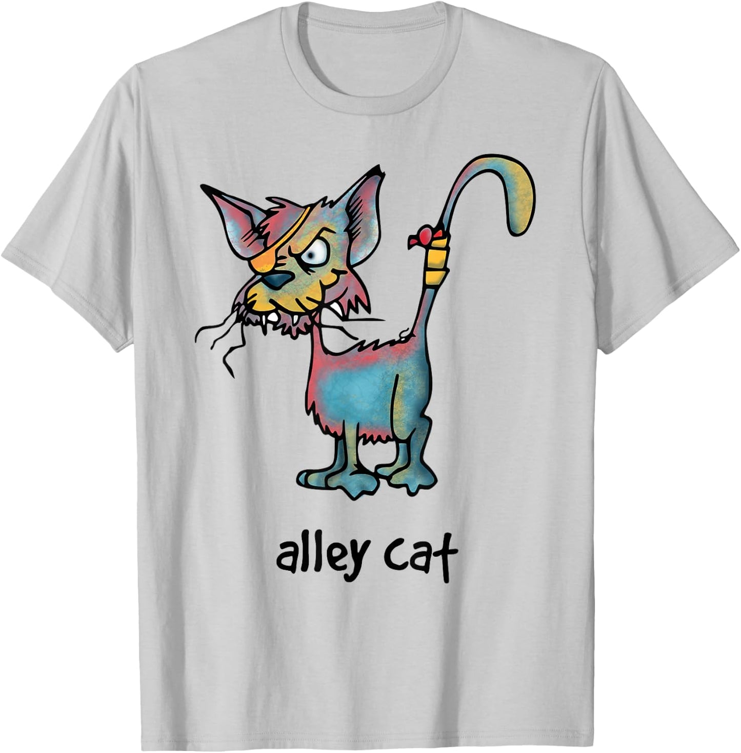 Alley cat cartoon - for cat lovers with a sense of humor T-Shirt - T-Shirt | Ash