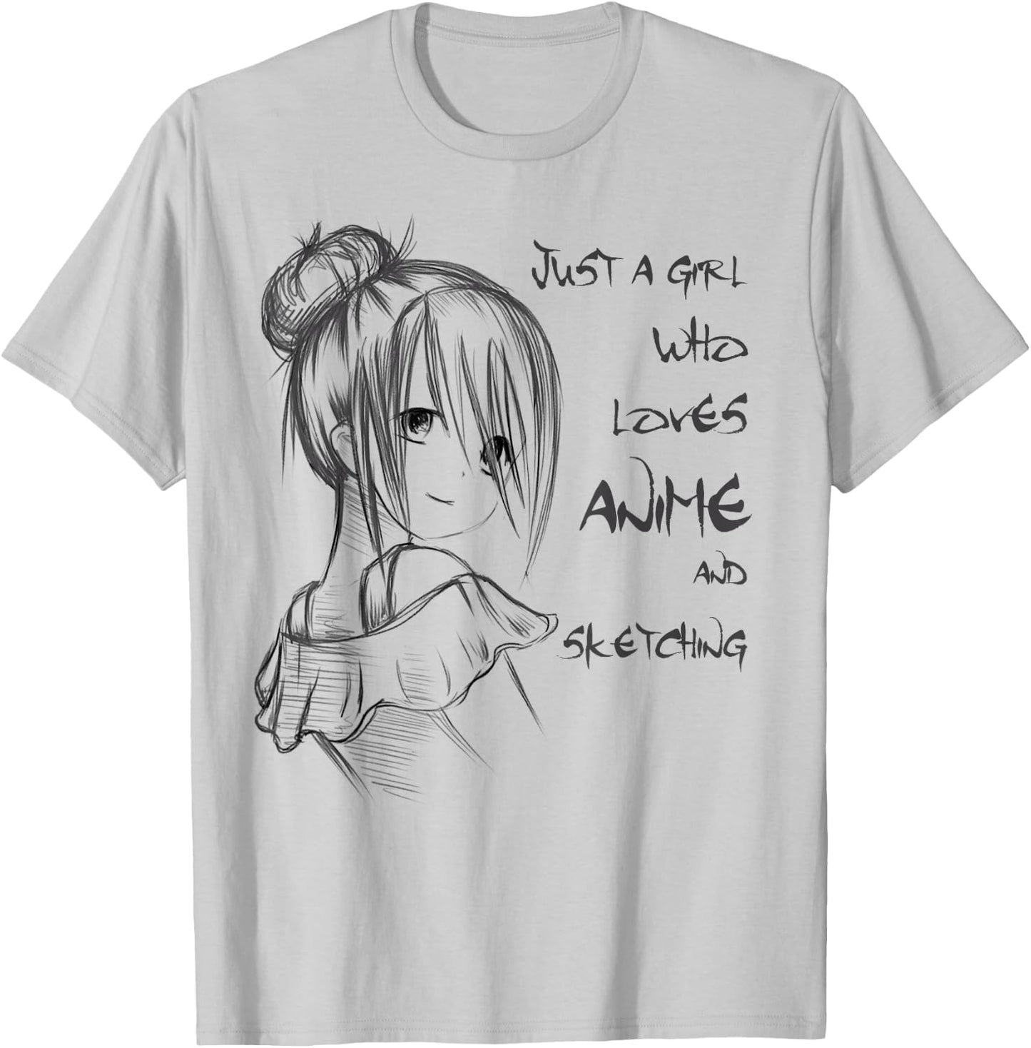 Anime Shirt Just A Girl Who Loves Anime And Sketching T-Shirt - T-Shirt | Ash