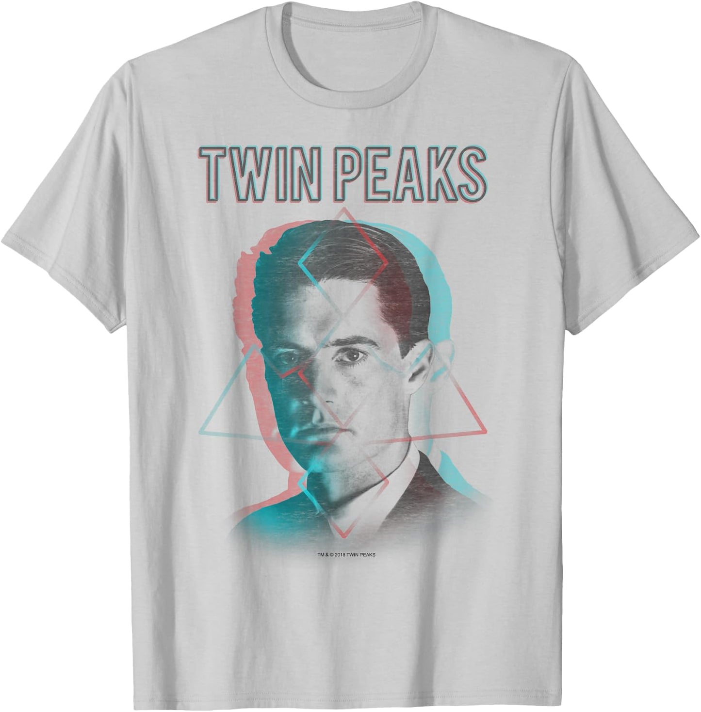 Twin Peaks Agent Cooper Headshot 3 Triangles Graphic T-Shirt - T-Shirt | Ash