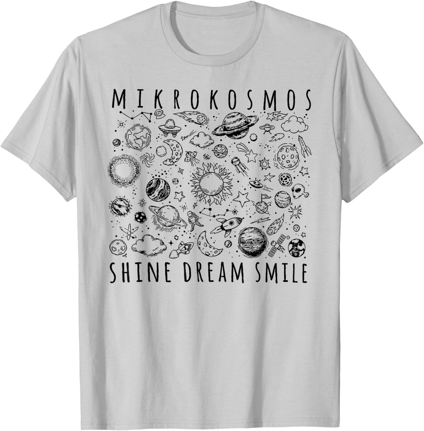 Mikrokosmos Shine Dream Smile Twinkling Starlight Astronaut T-Shirt - T-Shirt | Ash