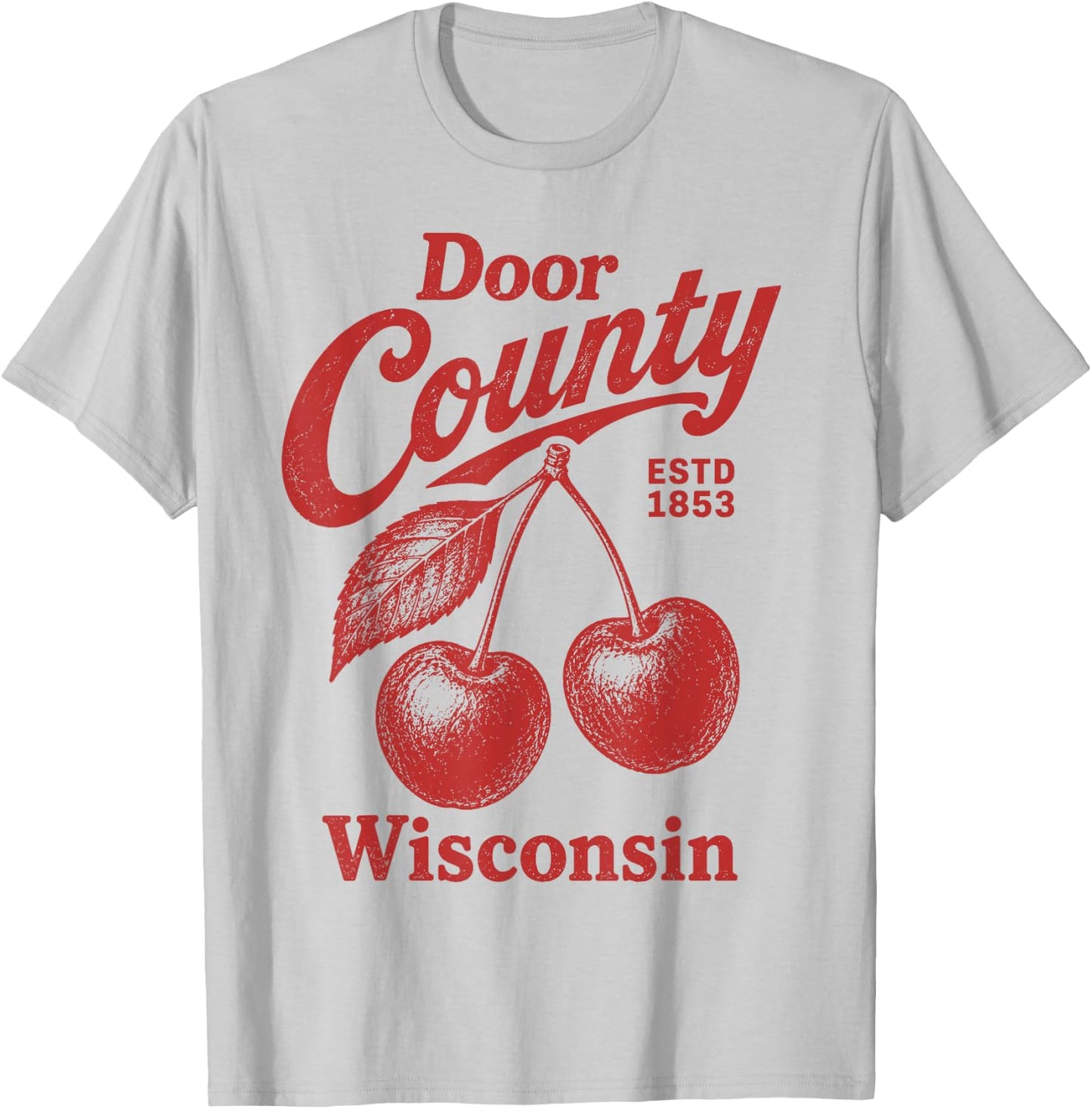 Door County Cherry T-Shirt - T-Shirt | Ash