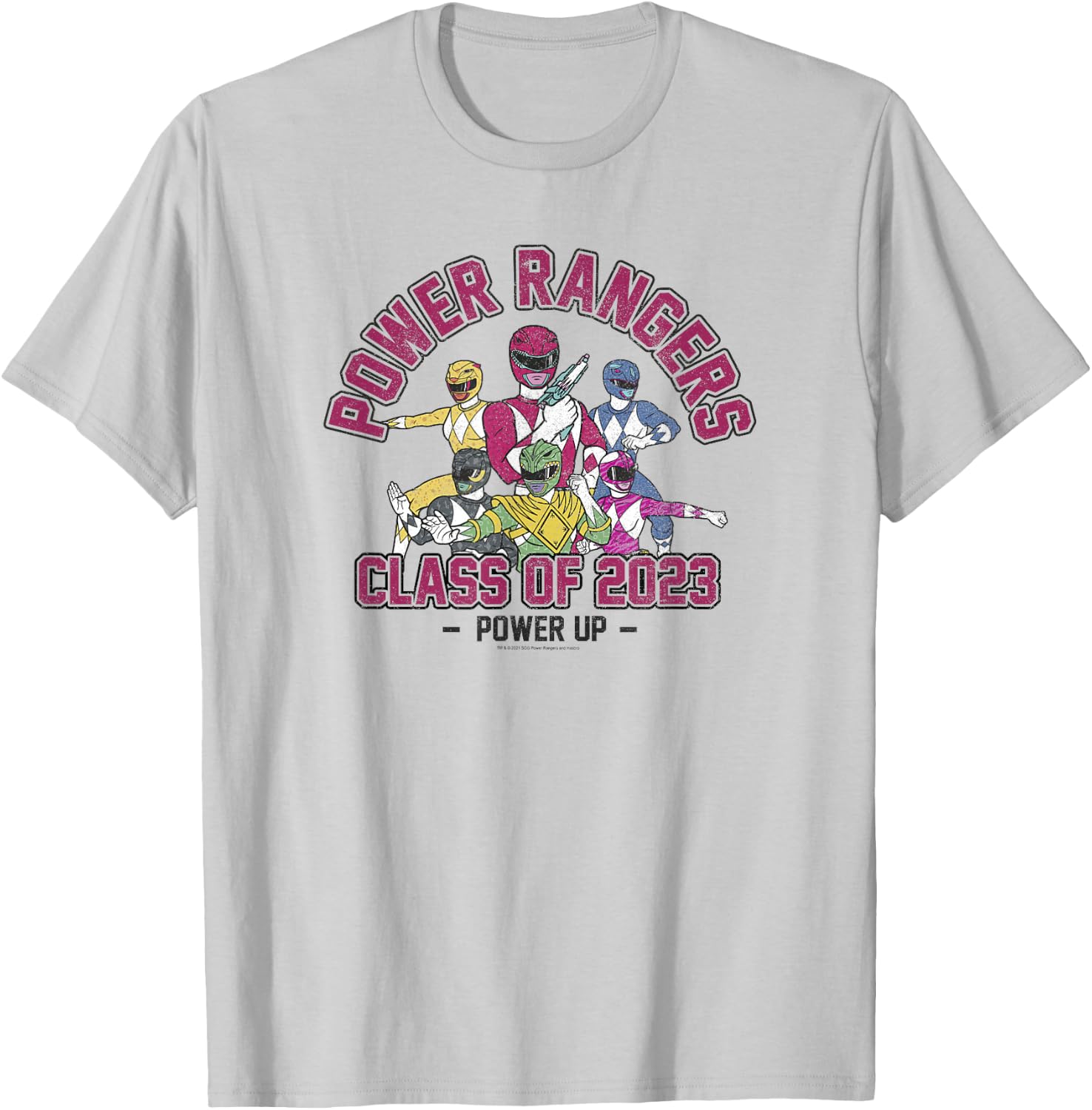 Power Rangers Graduation Class Of 2023 Group Power Up T-Shirt - T-Shirt | Ash