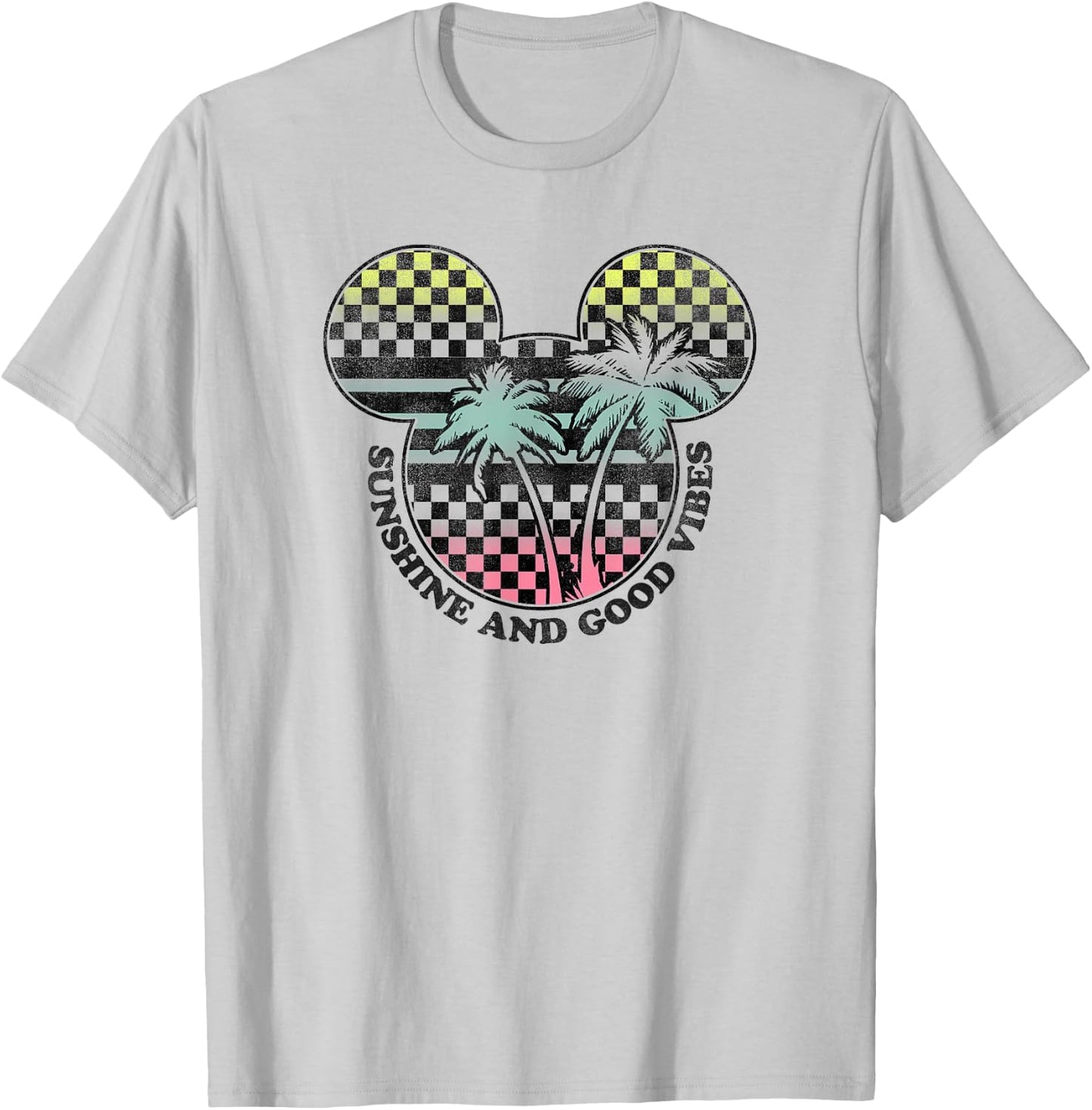 Disney Mickey Classic Mickey Sunshine & Good Vibes Tropical T-Shirt - T-Shirt | Ash