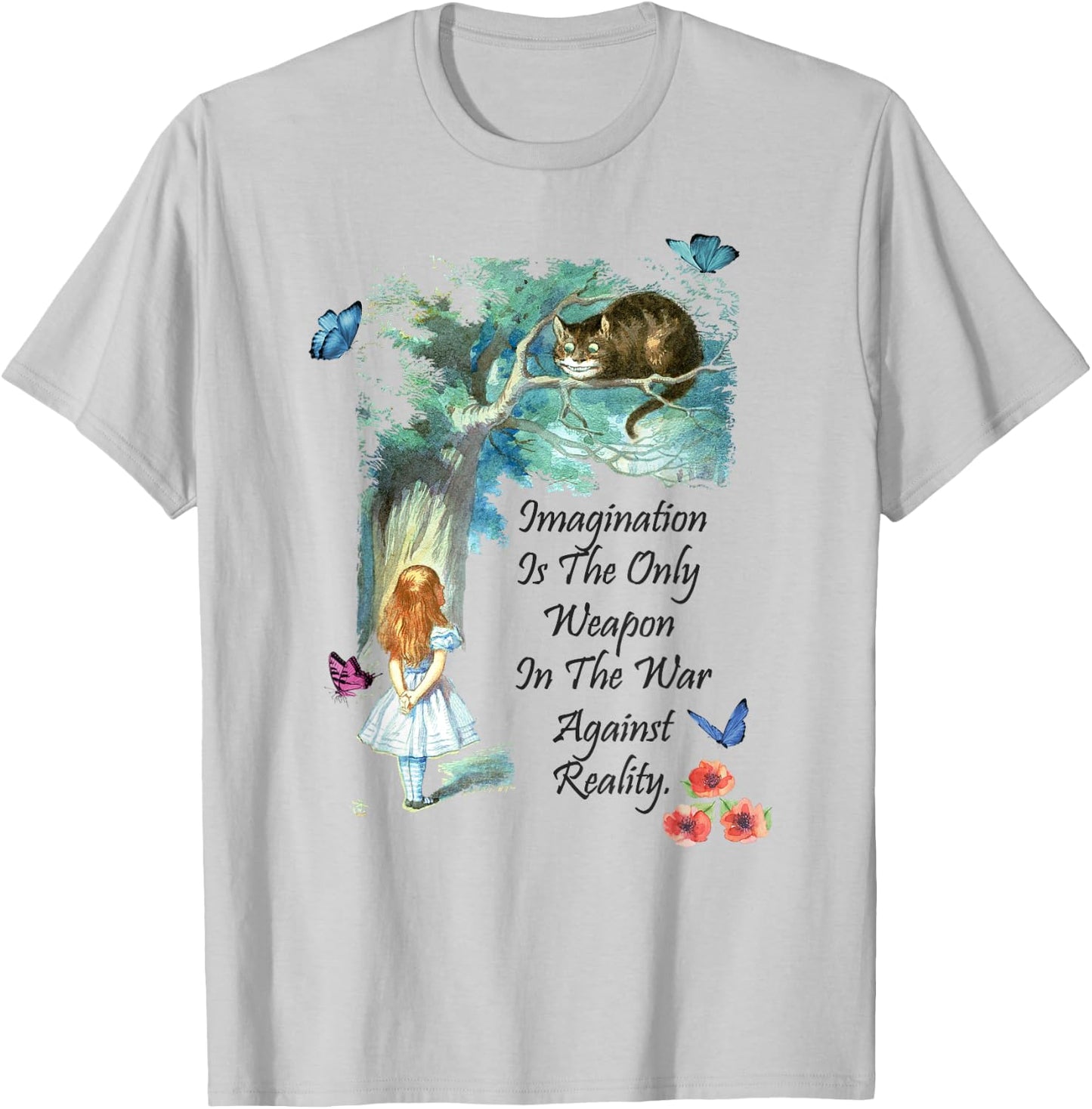 Alice In Wonderland Quote - Imagination T Shirt Design T-Shirt - T-Shirt | Ash