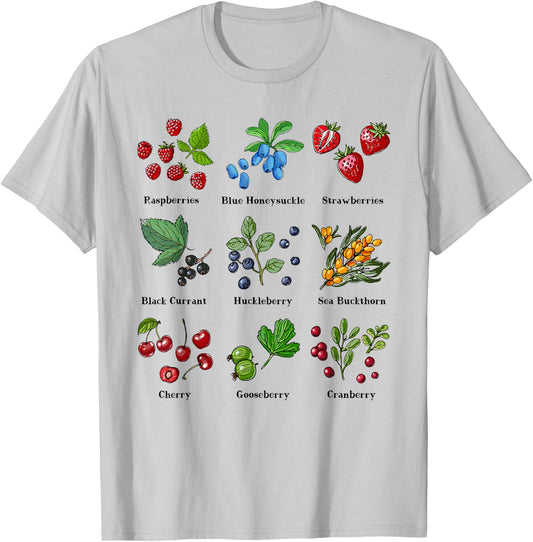 Cottagecore Aesthetic Strawberry Berries Wild Berry T-Shirt - T-Shirt | Ash