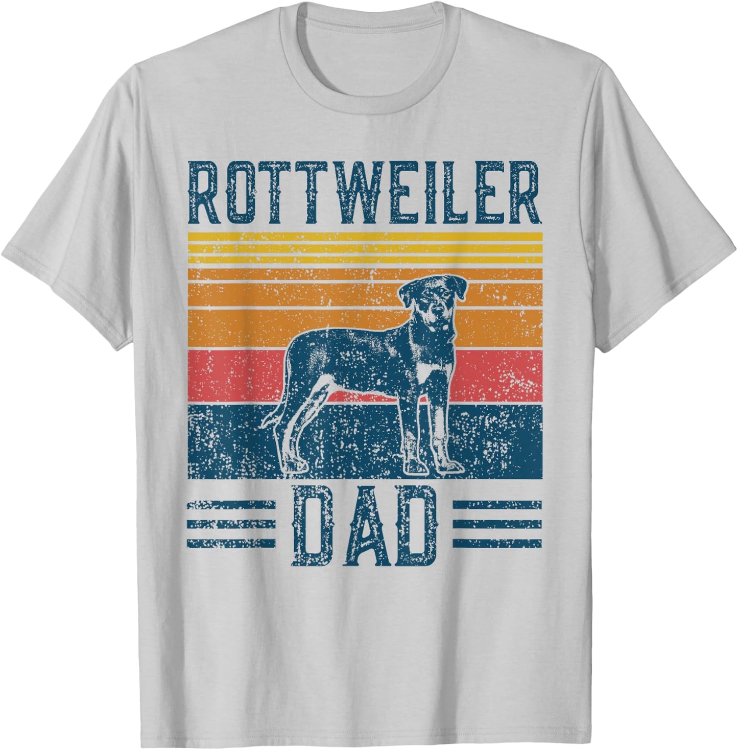 Dog Rottie Dad - Vintage Rottweiler Dad Men Women T-Shirt - T-Shirt | Ash