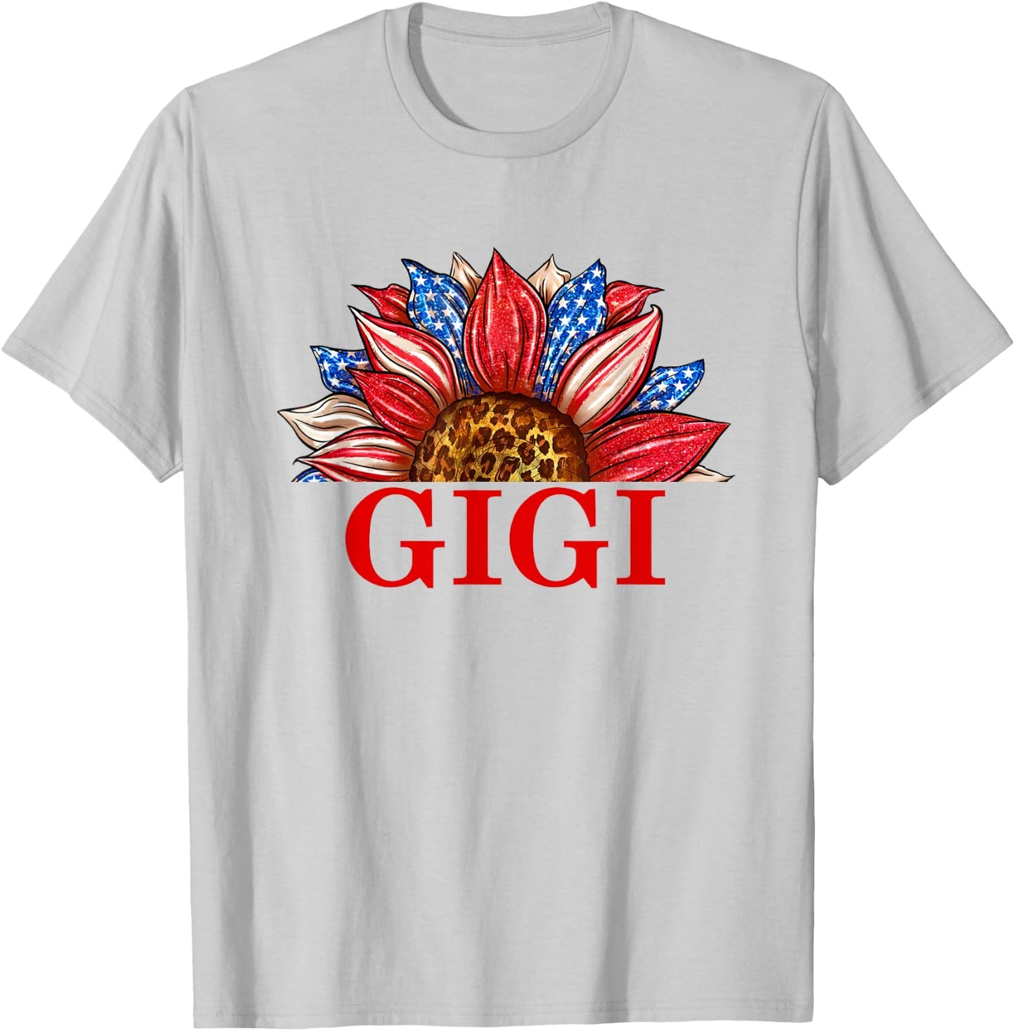 Sunflower Gigi 4th of July Patriotic Women Mother's Day T-Shirt - T-Shirt | Ash