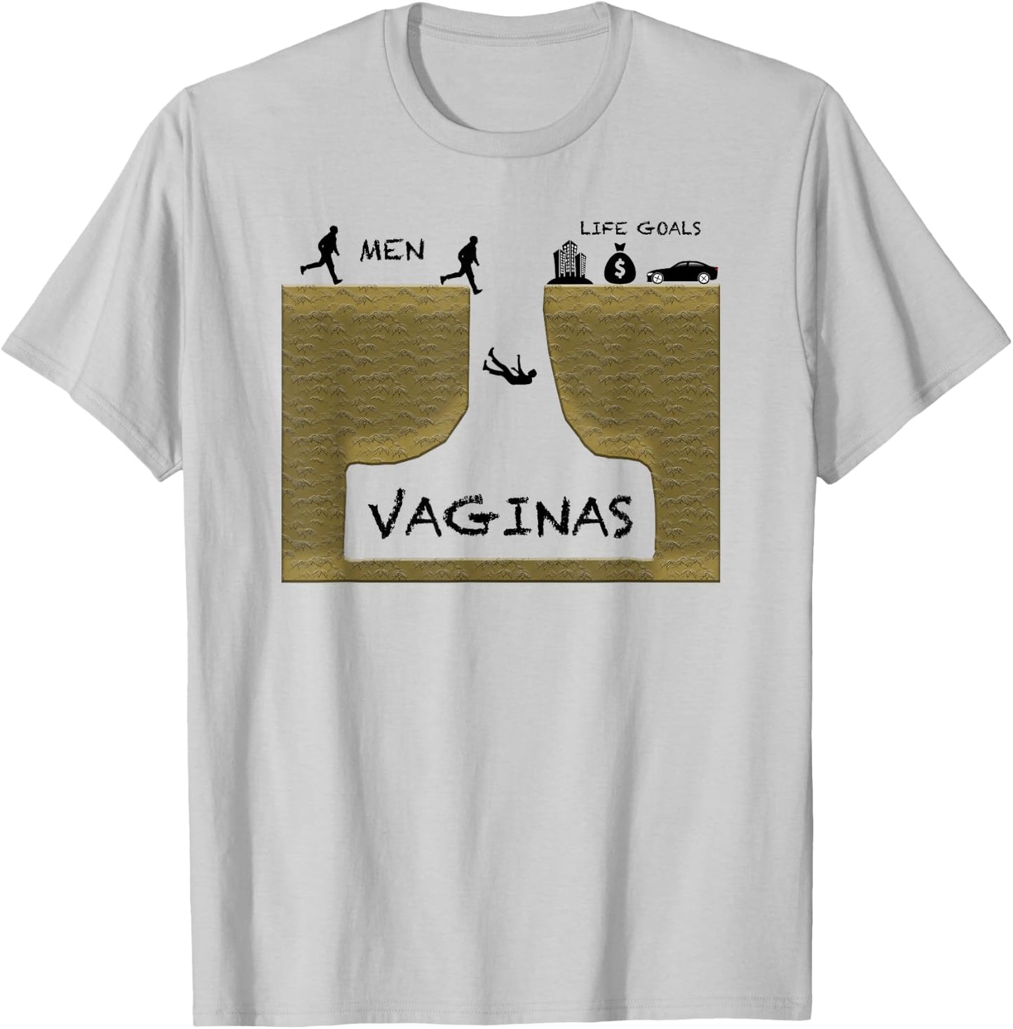 Funny Men's Life Goals Vaginas Money Cars Work Gag Gift T-Shirt - T-Shirt | Ash