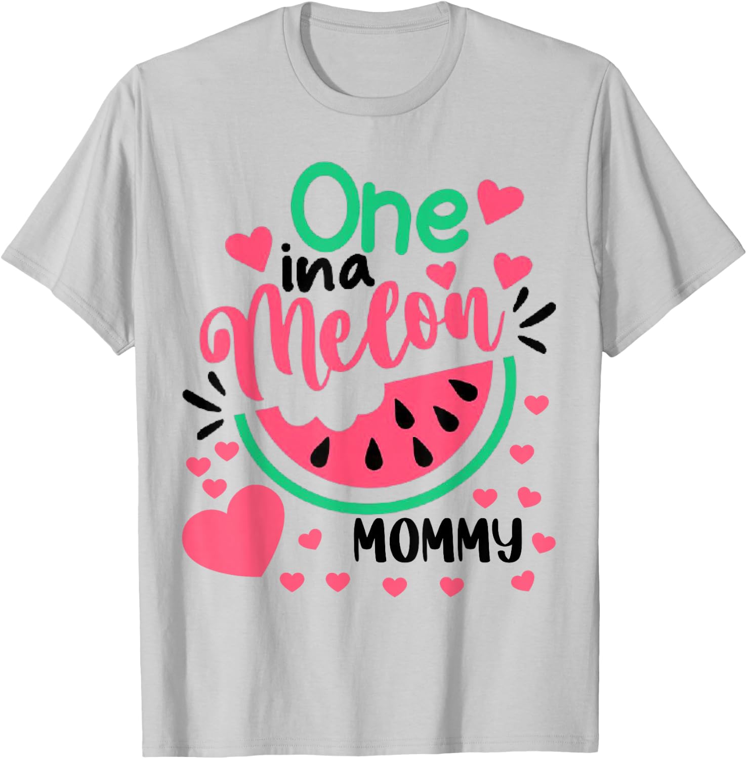 One in A Melon Mommy Outfit Birthday Matching Group Summer T-Shirt - T-Shirt | Ash