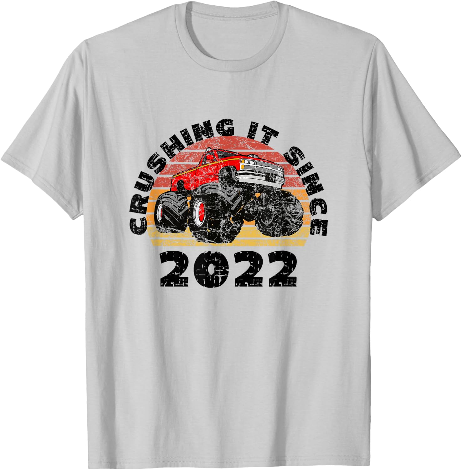 Monster Truck Driver Crushing It Since 2022 Anniversary T-Shirt - T-Shirt | Ash
