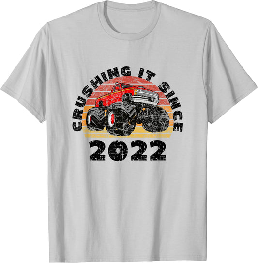 Monster Truck Driver Crushing It Since 2022 Anniversary T-Shirt - T-Shirt | Ash