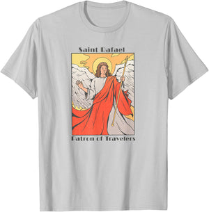 St. Rafael Catholic Archangel Patron Saint of Travel, Travel T-Shirt - T-Shirt | Ash