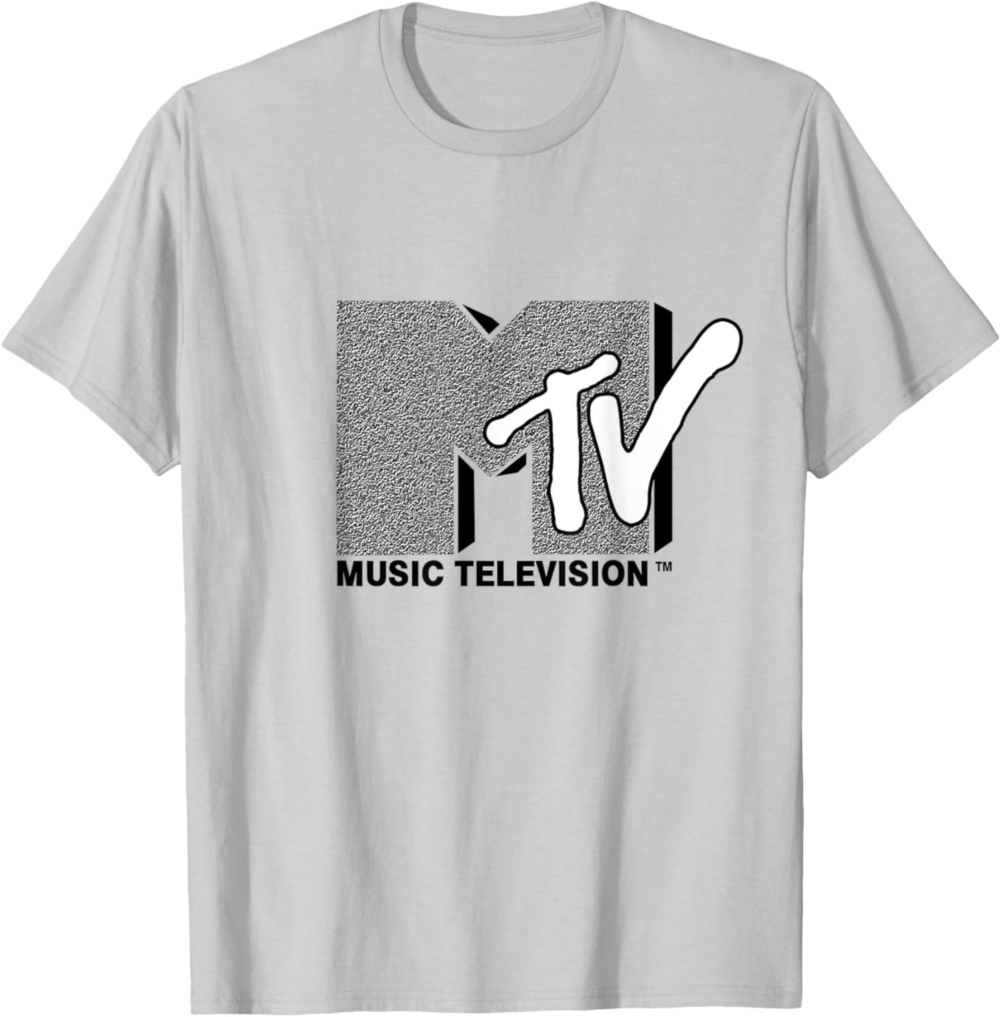 Mademark x MTV - Classic Official Original MTV Logo with wall structure T-Shirt - T-Shirt | Ash
