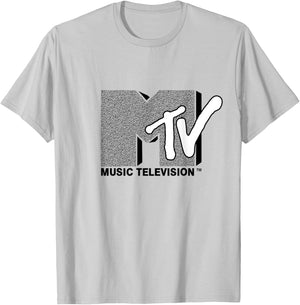 Mademark x MTV - Classic Official Original MTV Logo with wall structure T-Shirt - T-Shirt | Ash