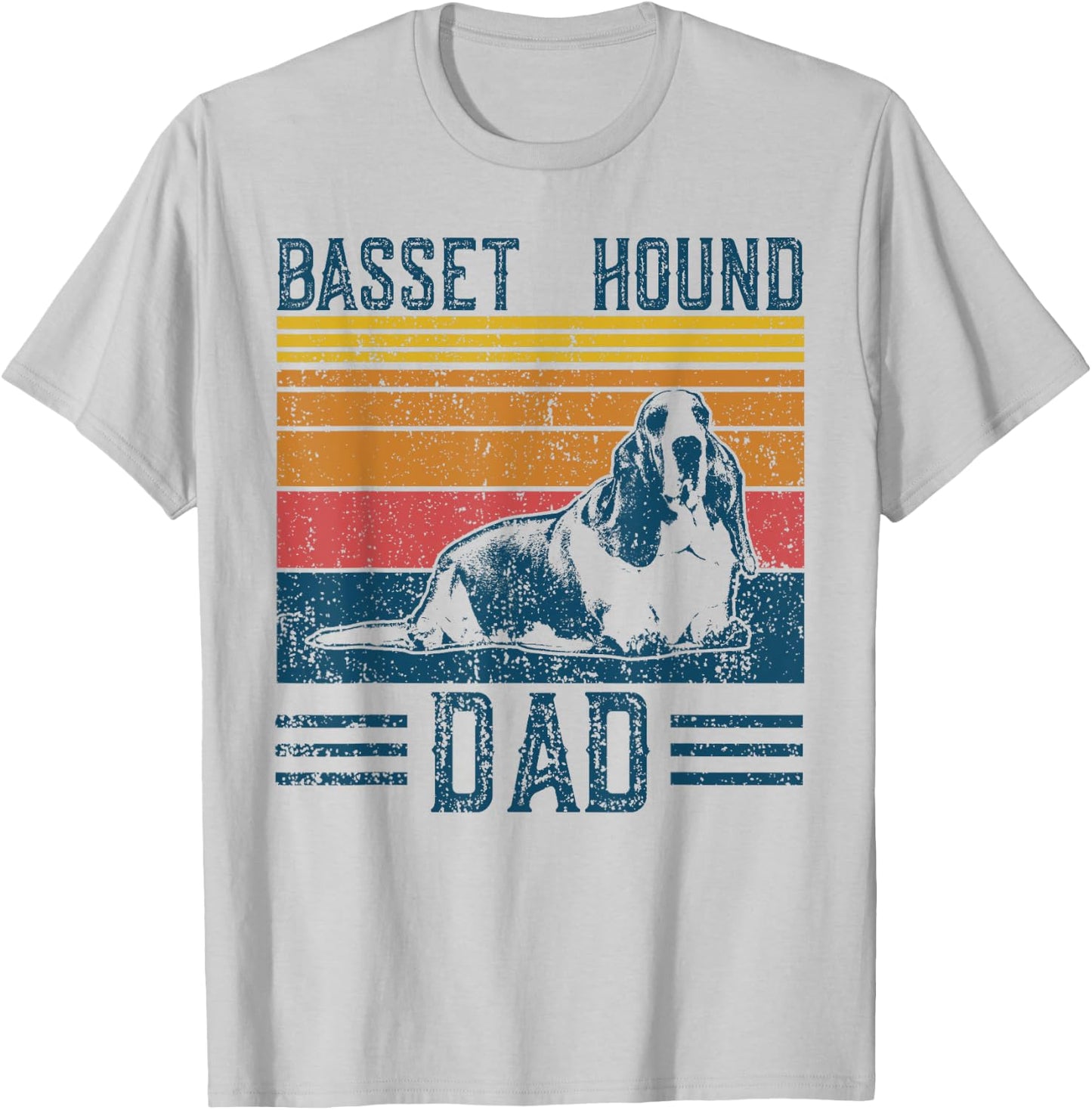Dog Dad - Vintage Basset Hound Dad T-Shirt - T-Shirt | Ash