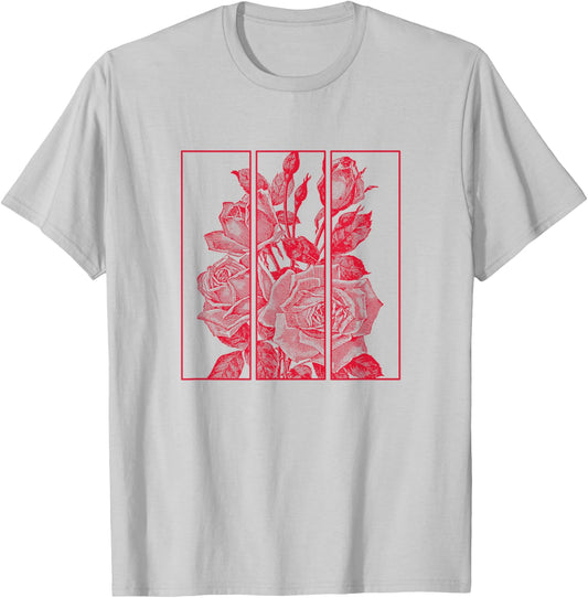 Red Roses Aesthetic Clothing Soft Grunge Clothes Women Men T-Shirt - T-Shirt | Ash