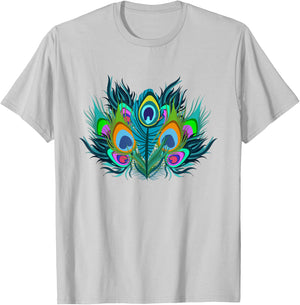 Peacock Feathers Zoo Animal Lover Ornamental Bird Peacock T-Shirt - T-Shirt | Ash