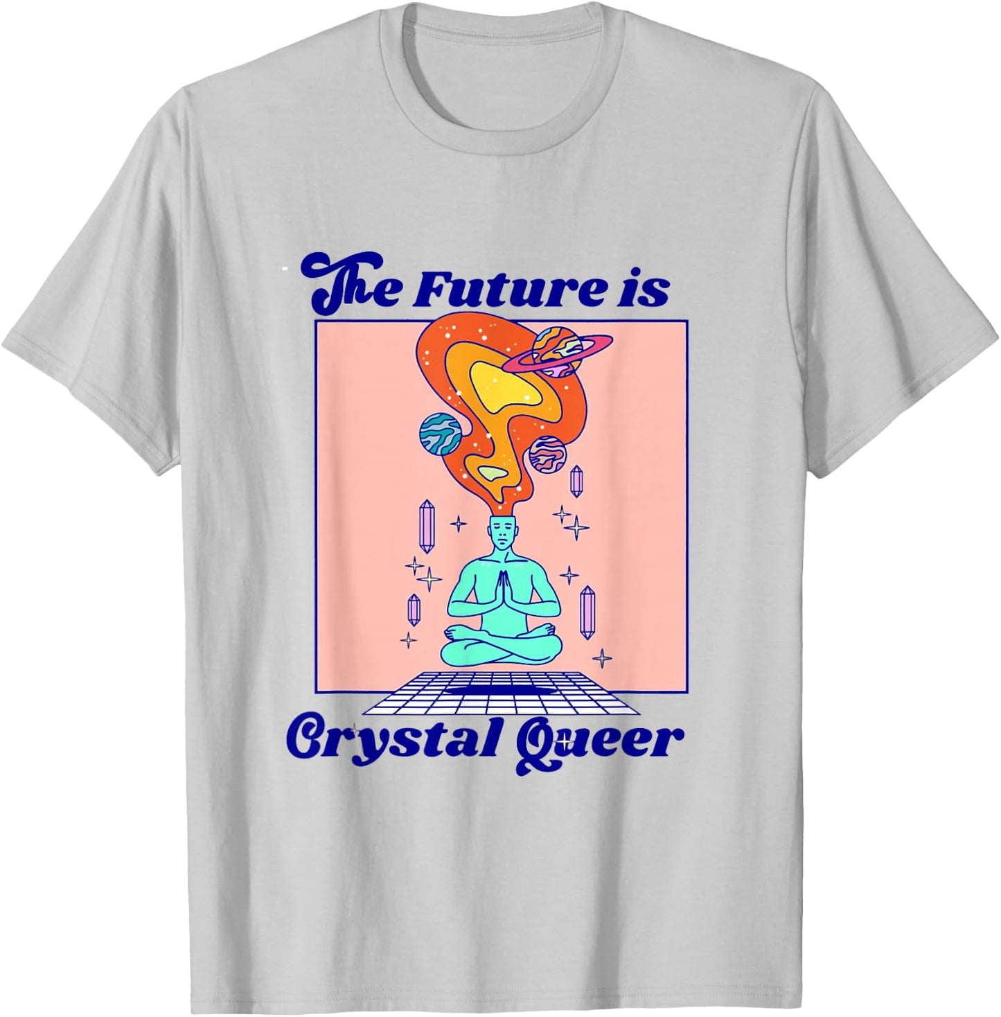 The Future Is Crystal Queer LGBTQ LGBT Queer Pride Gay 70s T-Shirt - T-Shirt | Ash