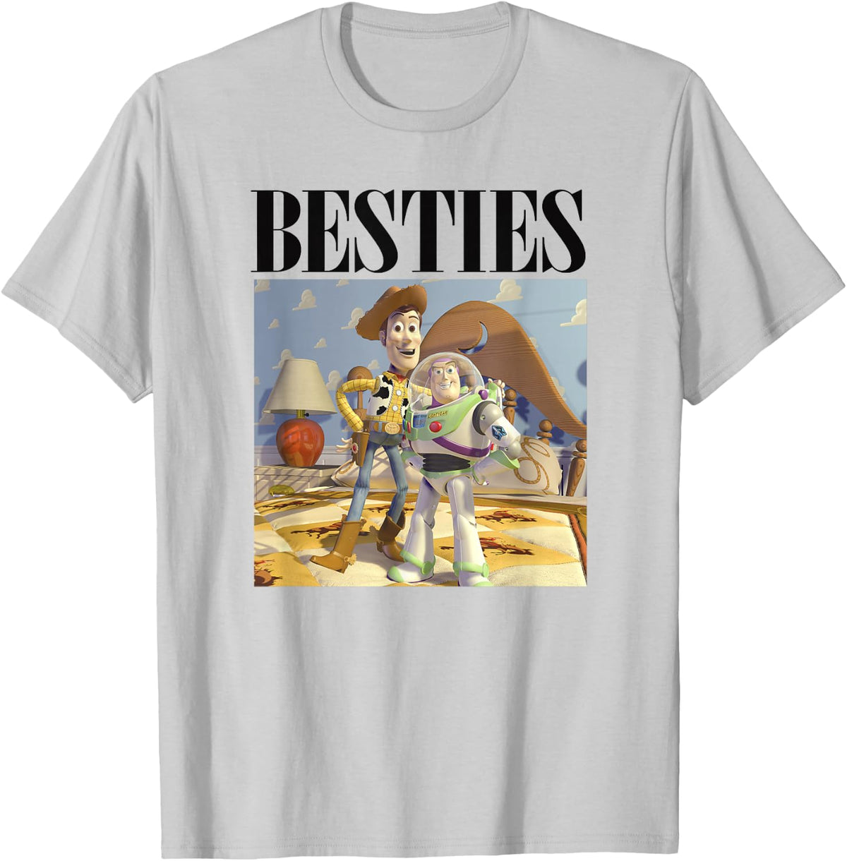 Disney Pixar Toy Story Buzz And Woody Besties Poster T-Shirt - T-Shirt | Ash