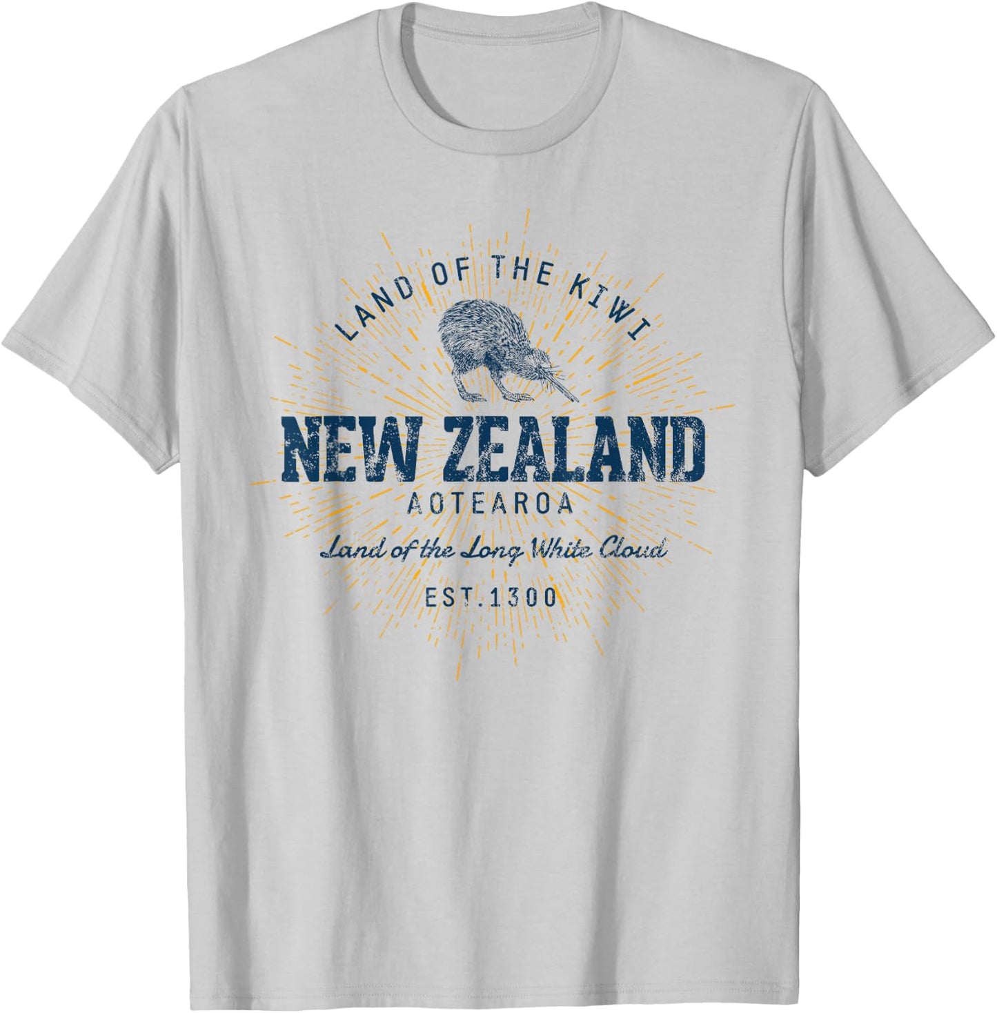 Vintage New Zealand Retro T-Shirt - T-Shirt | Ash